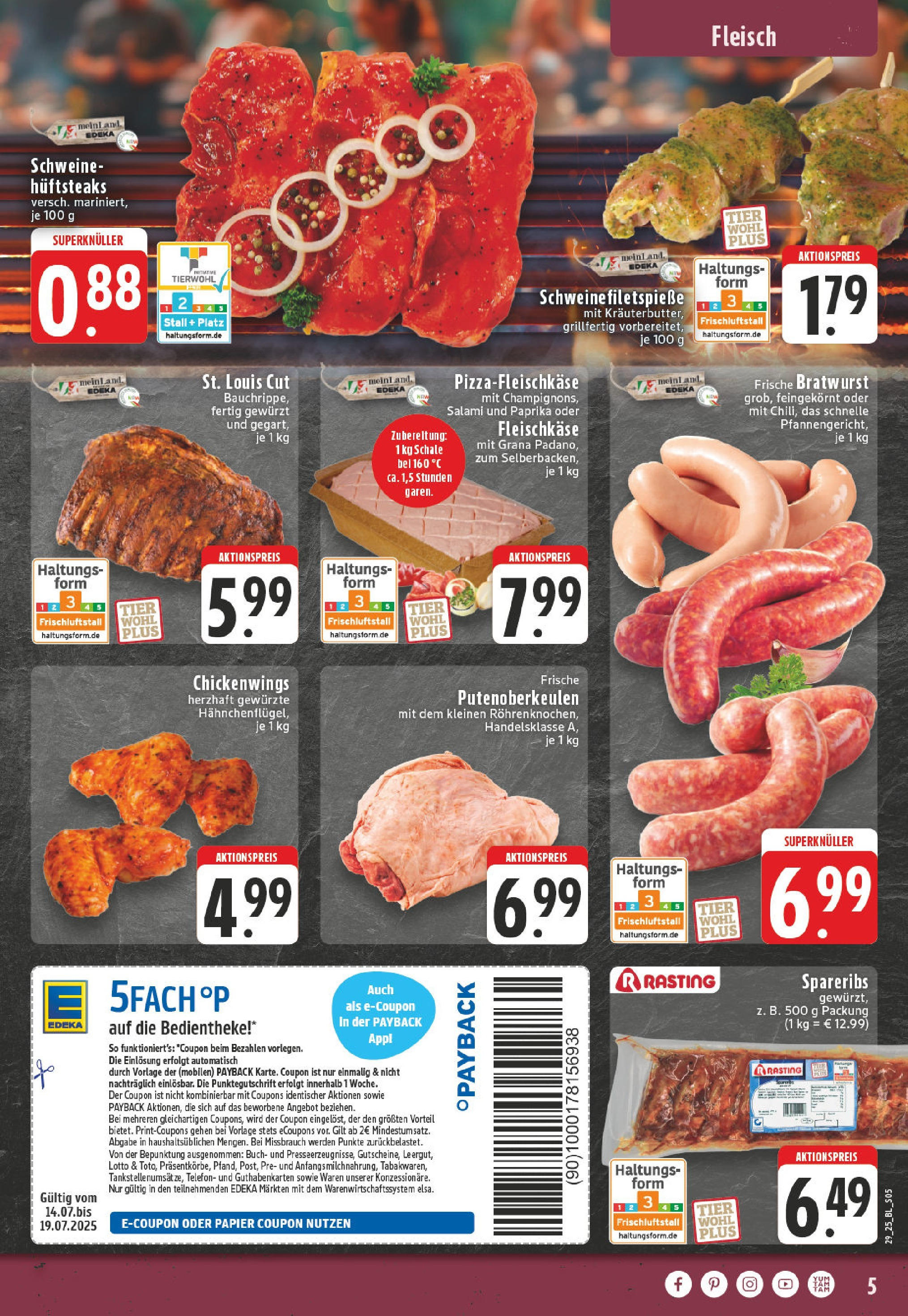 Edeka prospekt Altena	 (ab 13.07.2025) » Angebote Online | Seite: 5 | Produkte: Bratwurst, Paprika, Salami, Telefon