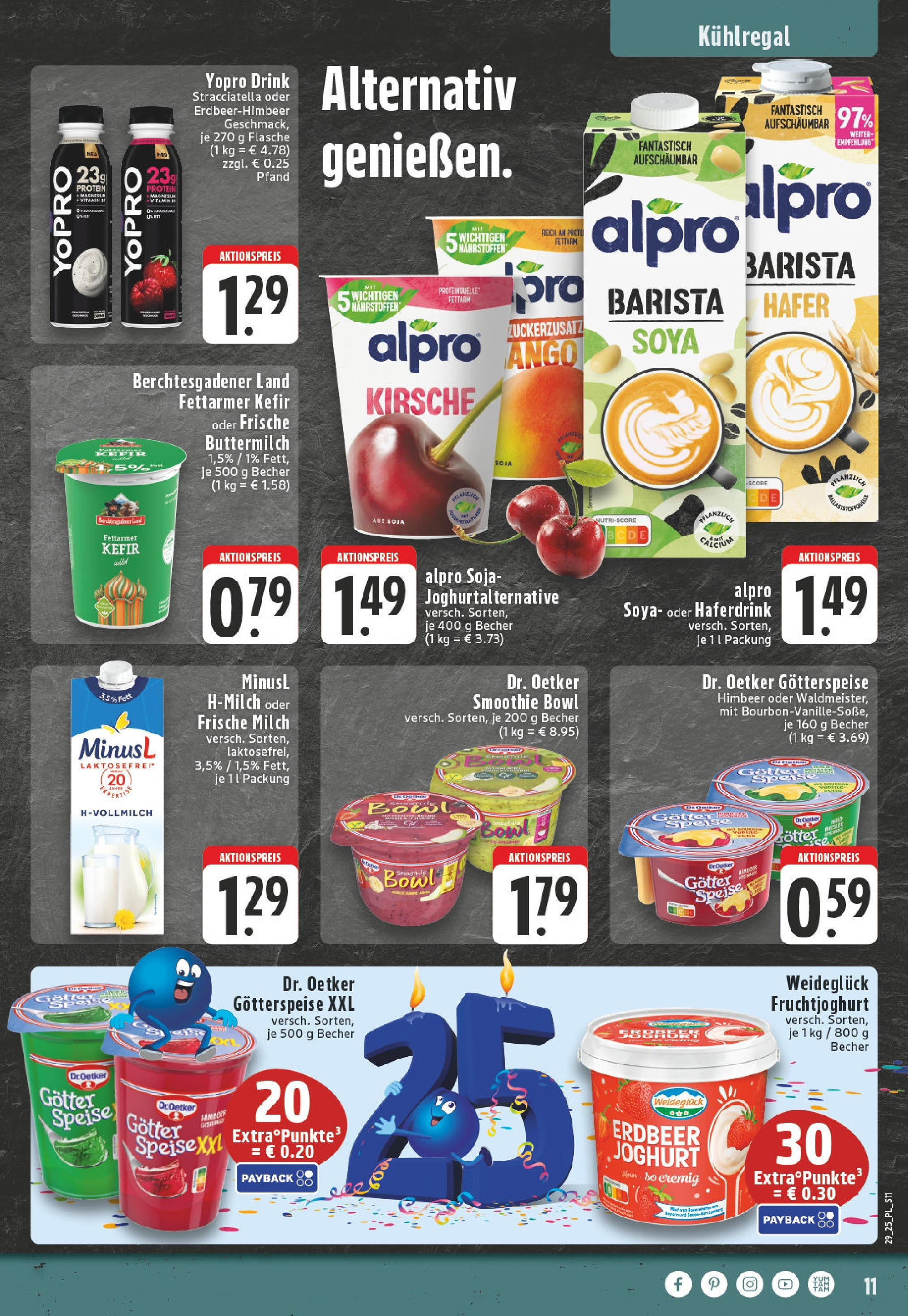 Edeka prospekt Bad Sassendorf	 (ab 13.07.2025) » Angebote Online | Seite: 11 | Produkte: Buttermilch, Milch, Joghurt, Fruchtjoghurt