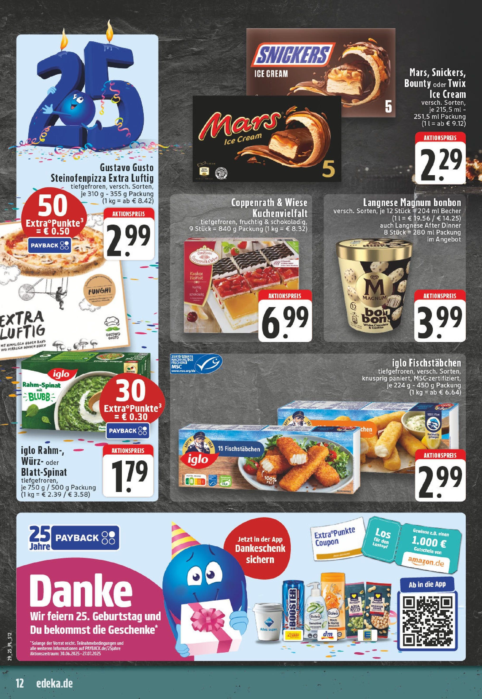 Edeka prospekt Bad Sassendorf	 (ab 13.07.2025) » Angebote Online | Seite: 12 | Produkte: Iglo, Twix, Fischstabchen, Pizza
