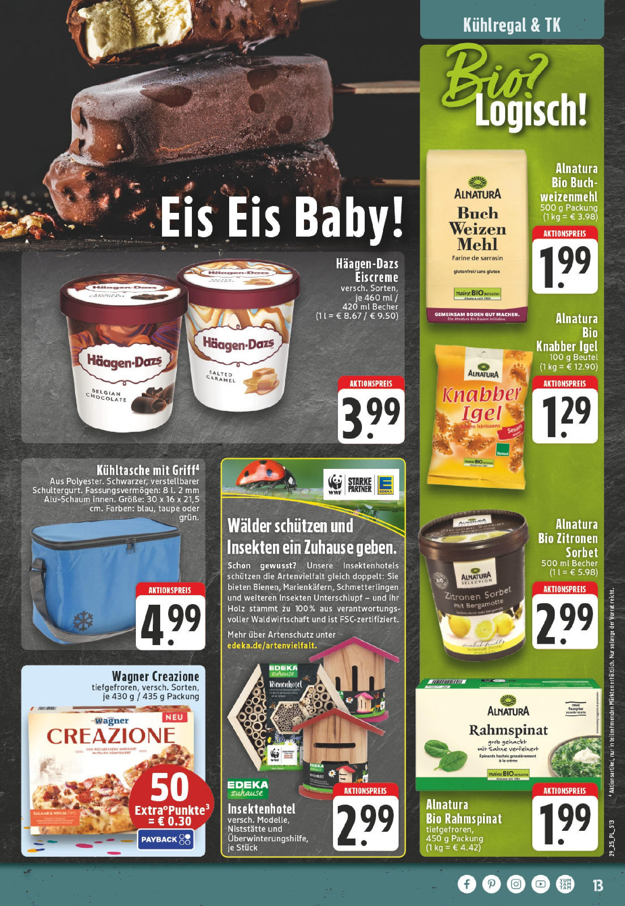 Edeka prospekt Bad Sassendorf	 (ab 13.07.2025) » Angebote Online | Seite: 13 | Produkte: Eiscreme, Pizza, Sahne, Eis