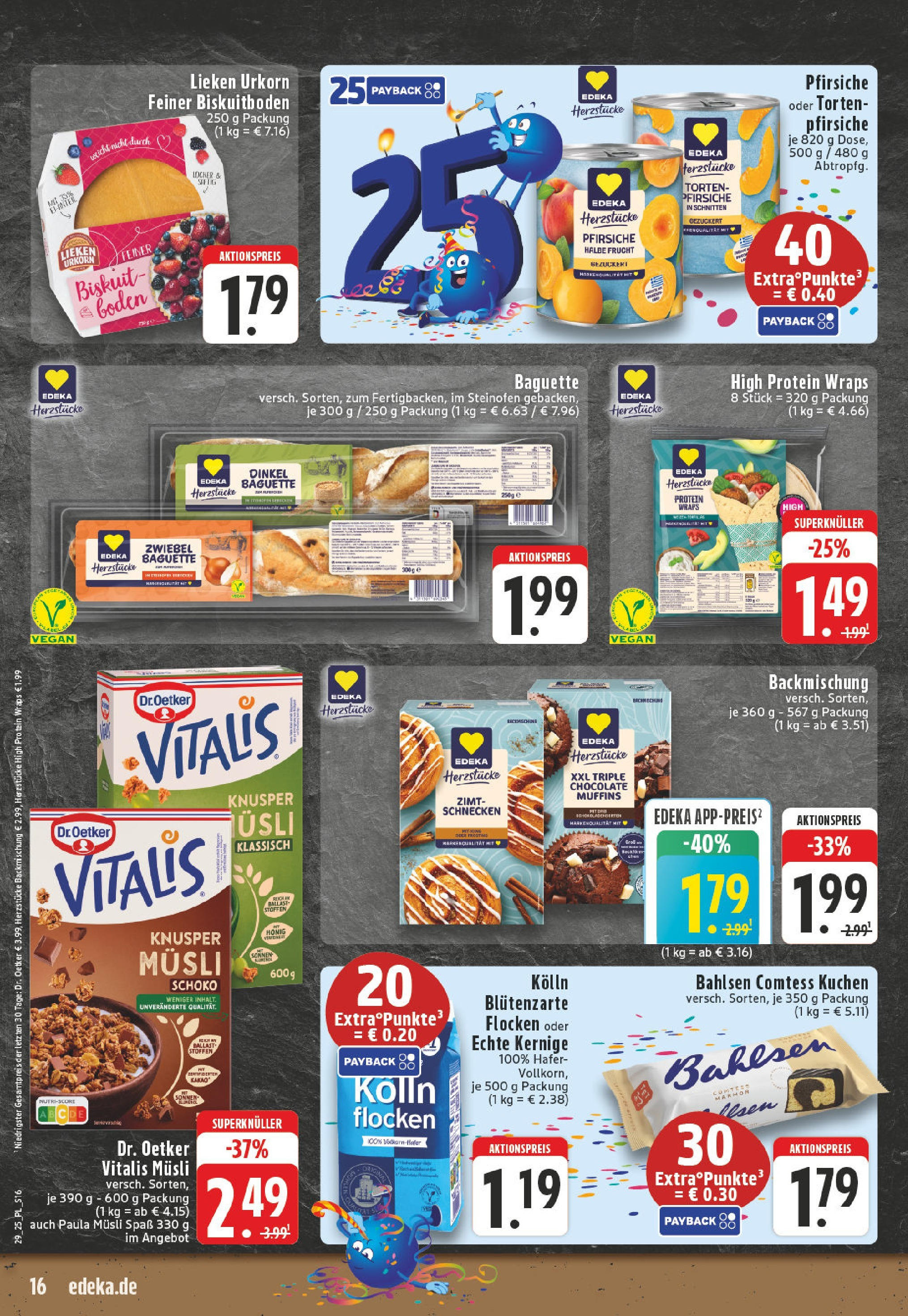 Edeka prospekt Bad Sassendorf	 (ab 13.07.2025) » Angebote Online | Seite: 16 | Produkte: Kolln, Baguette, Kuchen, Flocken