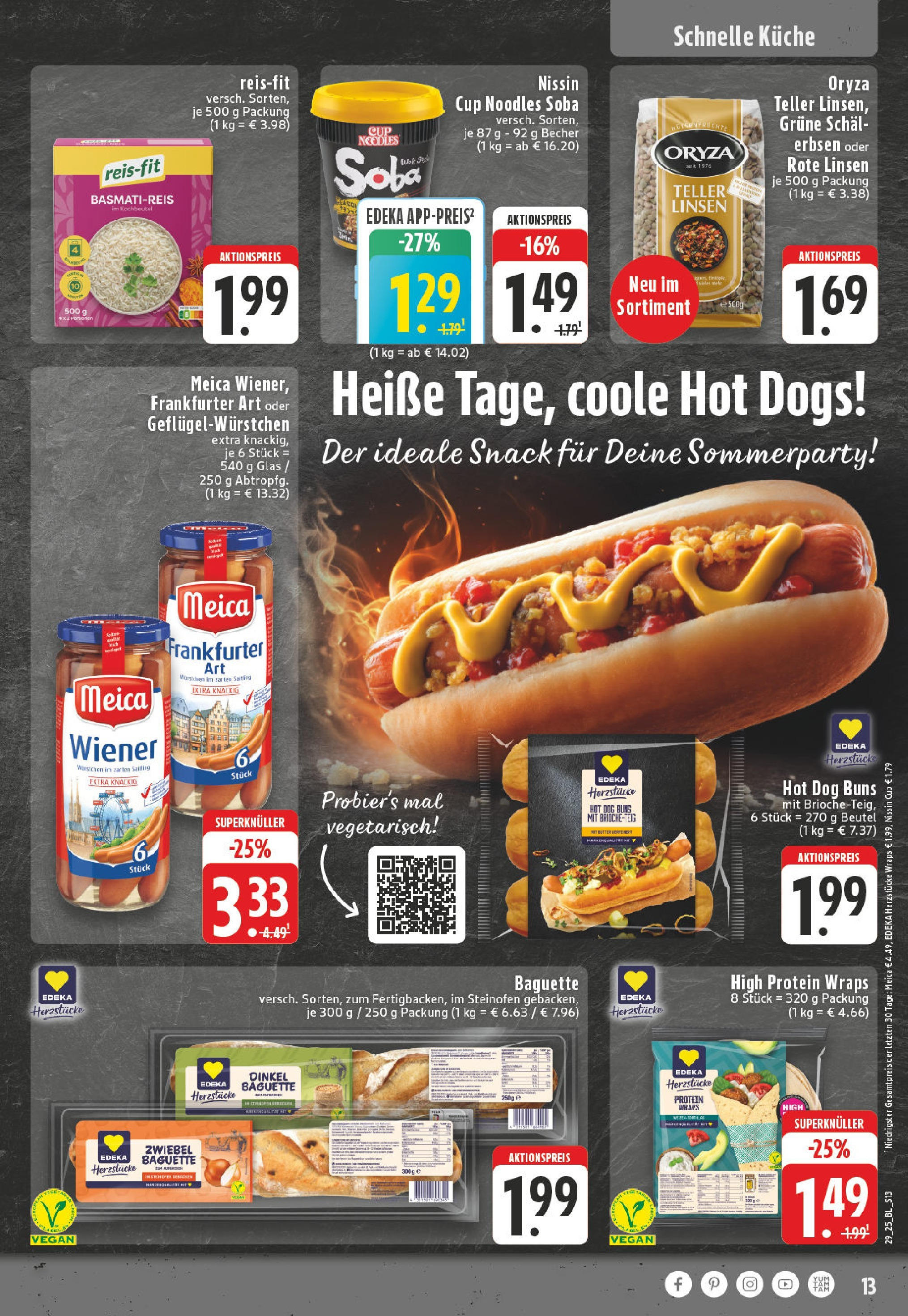 Edeka prospekt Altena	 (ab 13.07.2025) » Angebote Online | Seite: 13 | Produkte: Küche, Meica, Schal, Erbsen