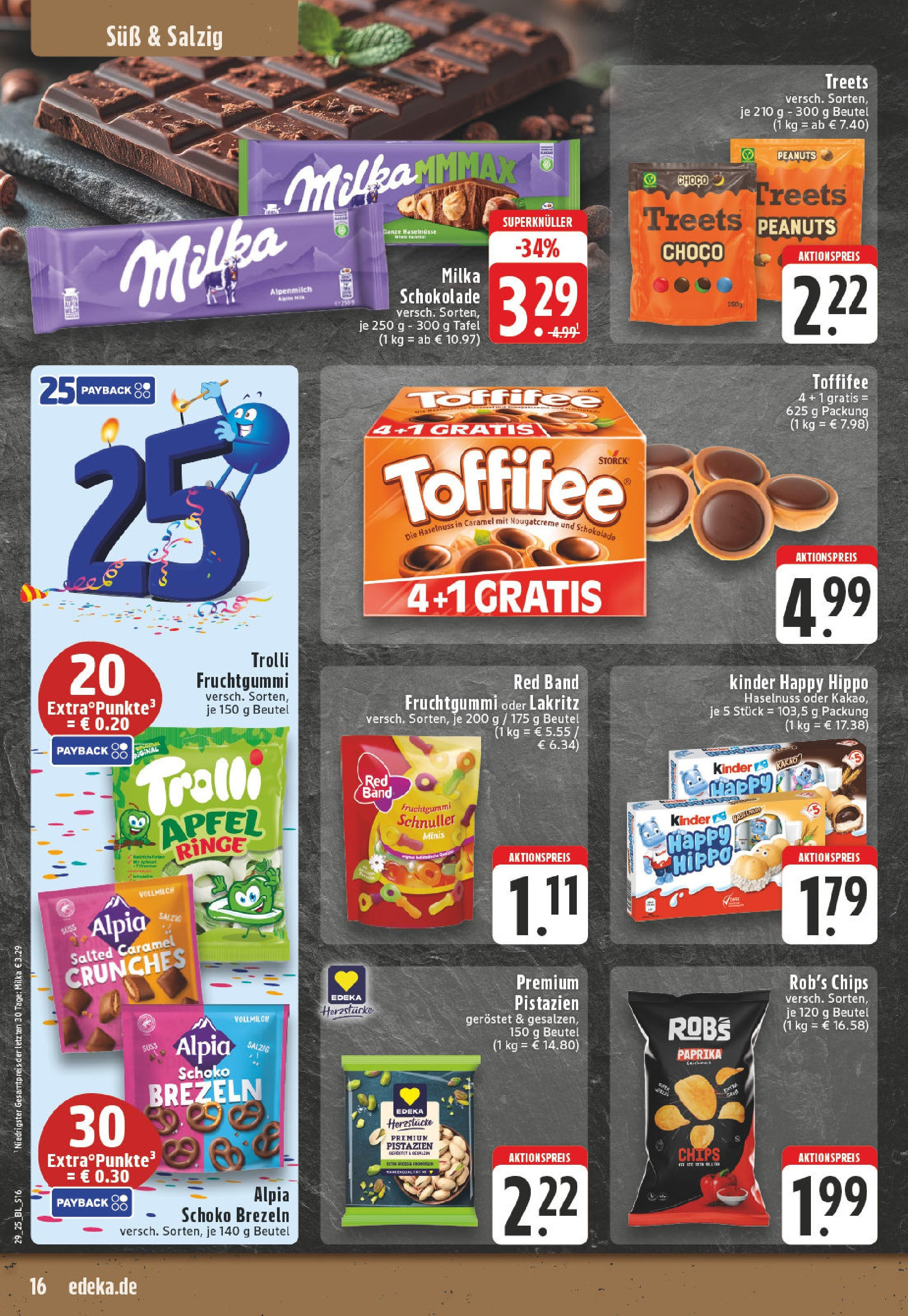 Edeka prospekt Altena	 (ab 13.07.2025) » Angebote Online | Seite: 16 | Produkte: Milka schokolade, Milka, Pistazien, Paprika