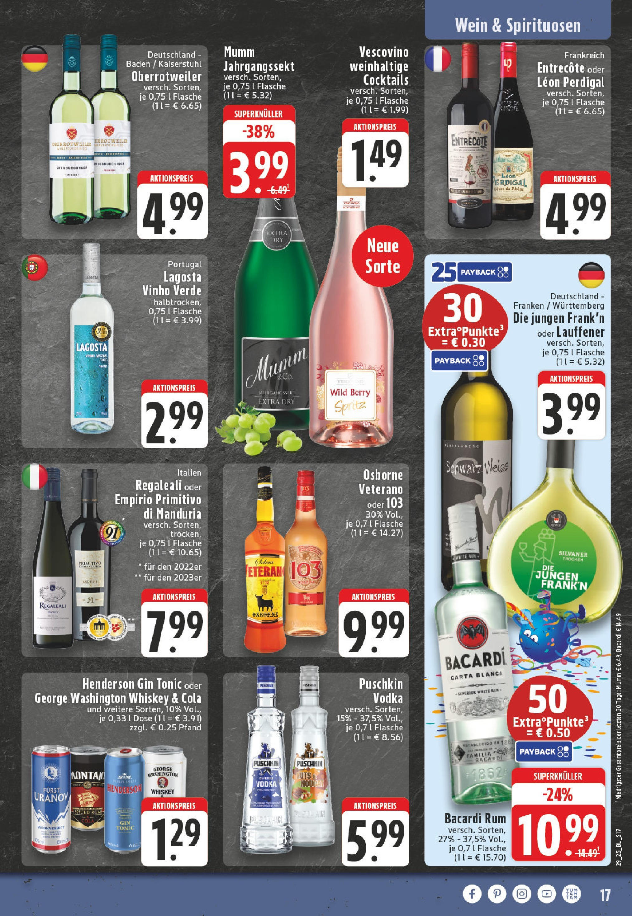 Edeka prospekt Altena	 (ab 13.07.2025) » Angebote Online | Seite: 17 | Produkte: Osborne, Cola, Fisch, Wein
