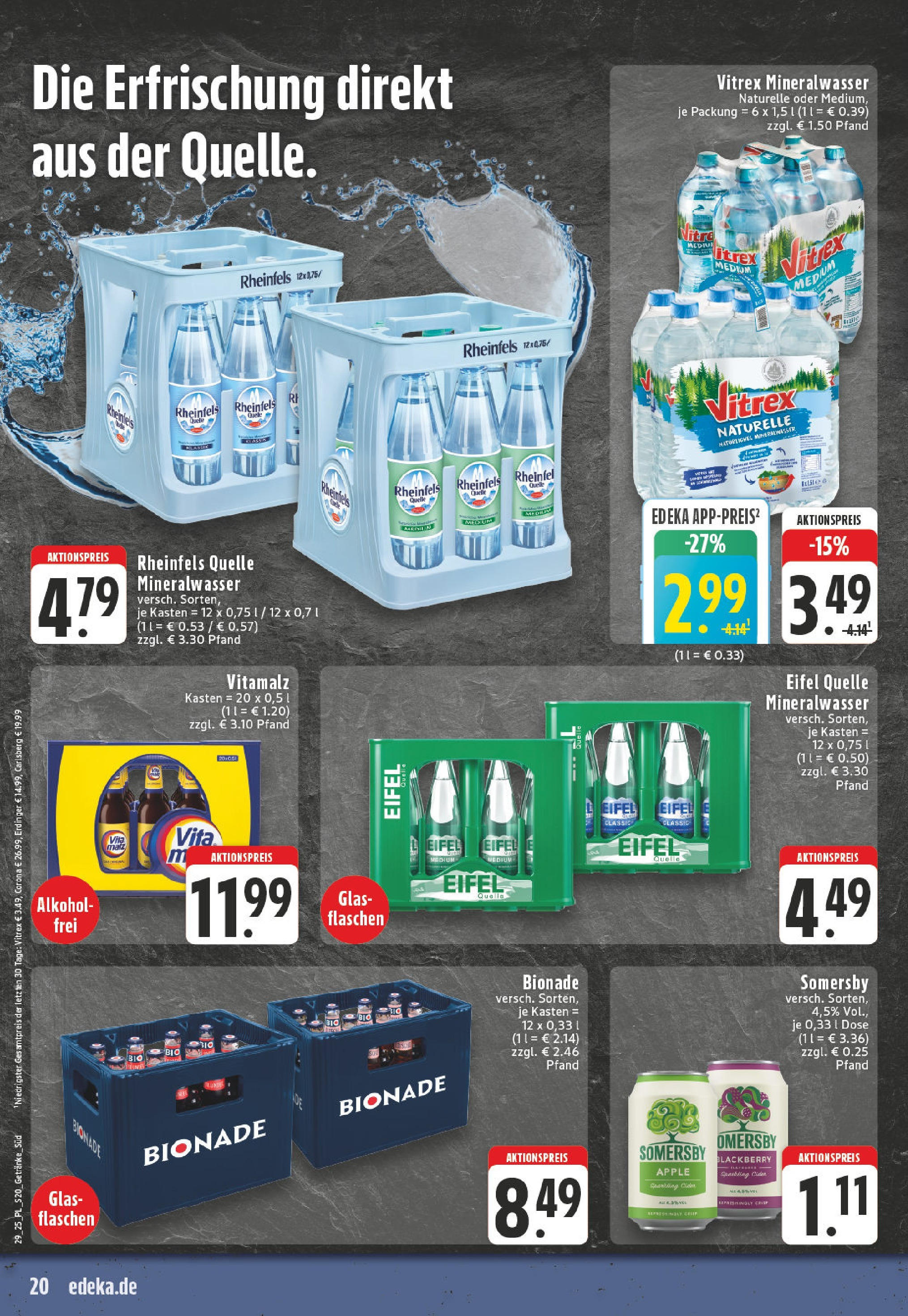 Edeka prospekt Bornheim	 (ab 13.07.2025) » Angebote Online | Seite: 20 | Produkte: Carlsberg, Bionade, Apple, Rheinfels quelle