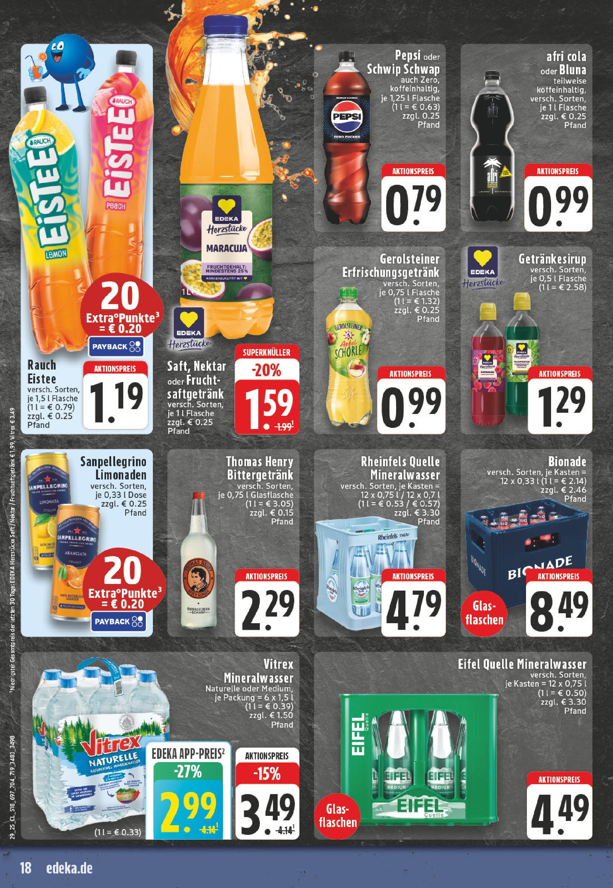 Edeka prospekt Bonn	 (ab 13.07.2025) » Angebote Online | Seite: 18 | Produkte: Cola, Mineralwasser, Pepsi, Saft