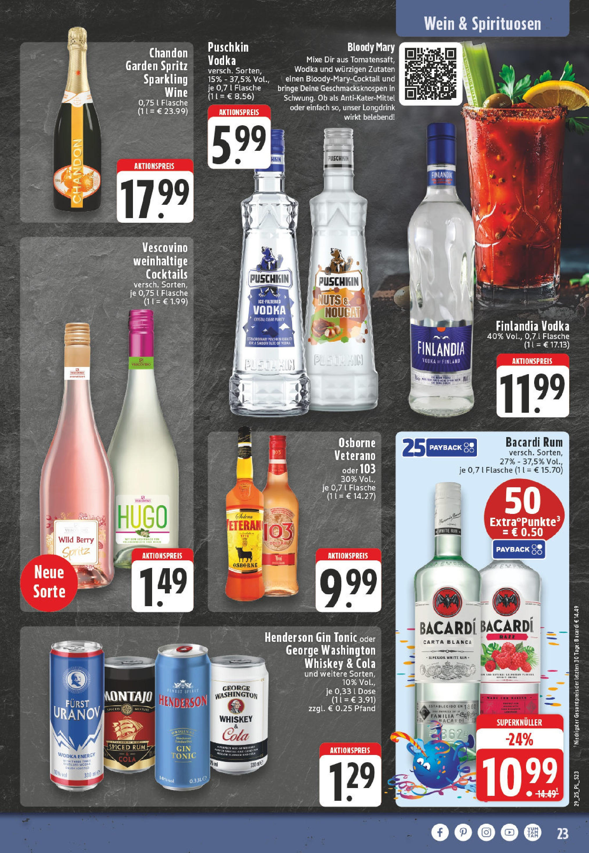Edeka prospekt Bad Sassendorf	 (ab 13.07.2025) » Angebote Online | Seite: 23 | Produkte: Energy, Vodka, Gin, Whiskey