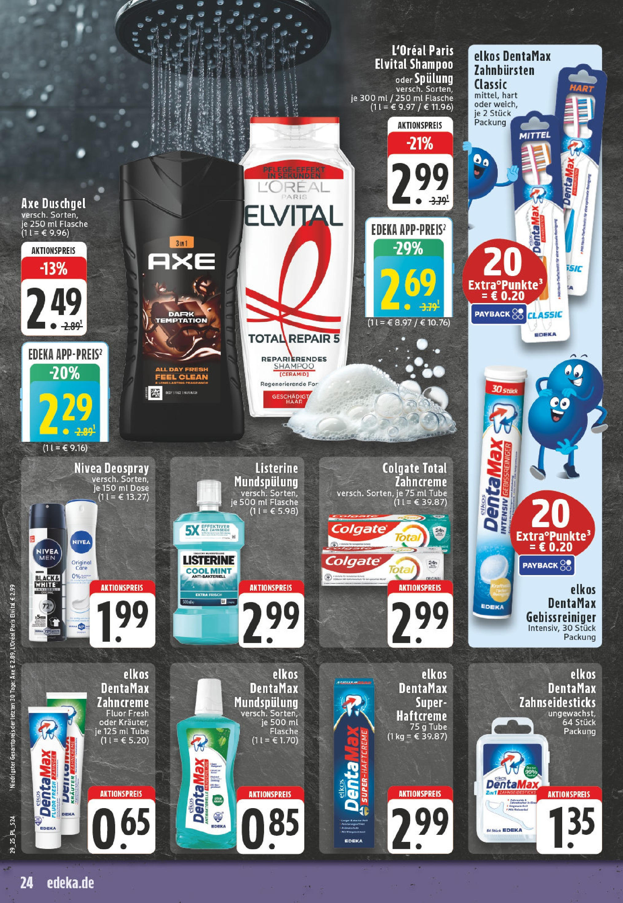 Edeka prospekt Bad Sassendorf	 (ab 13.07.2025) » Angebote Online | Seite: 24 | Produkte: Spülung, Duschgel, Axe, Shower Gel