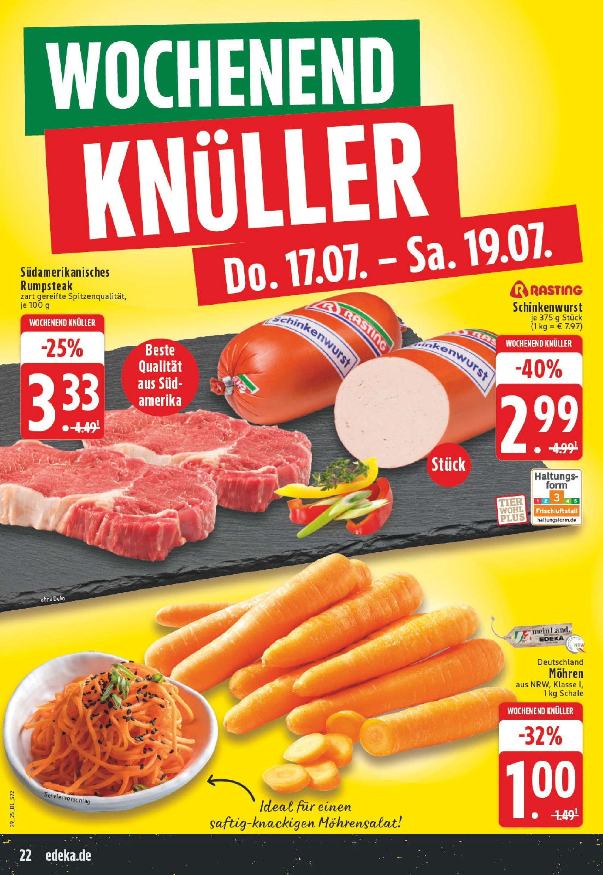 Edeka prospekt Altena	 (ab 13.07.2025) » Angebote Online | Seite: 22 | Produkte: Rumpsteak, Mohren, Steak