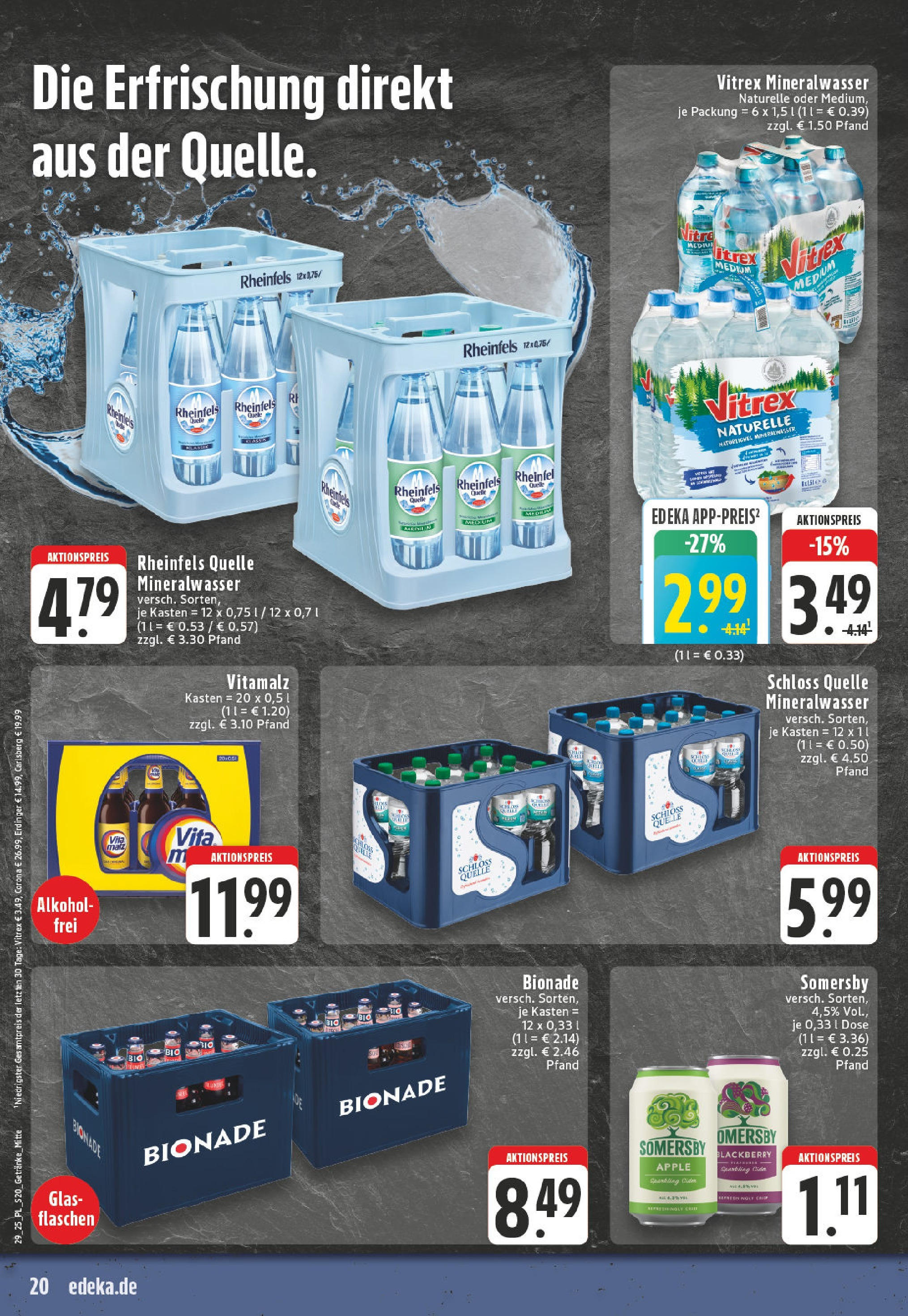 Edeka prospekt Bad Sassendorf	 (ab 13.07.2025) » Angebote Online | Seite: 20 | Produkte: Erdinger, Carlsberg, Bionade, Apple