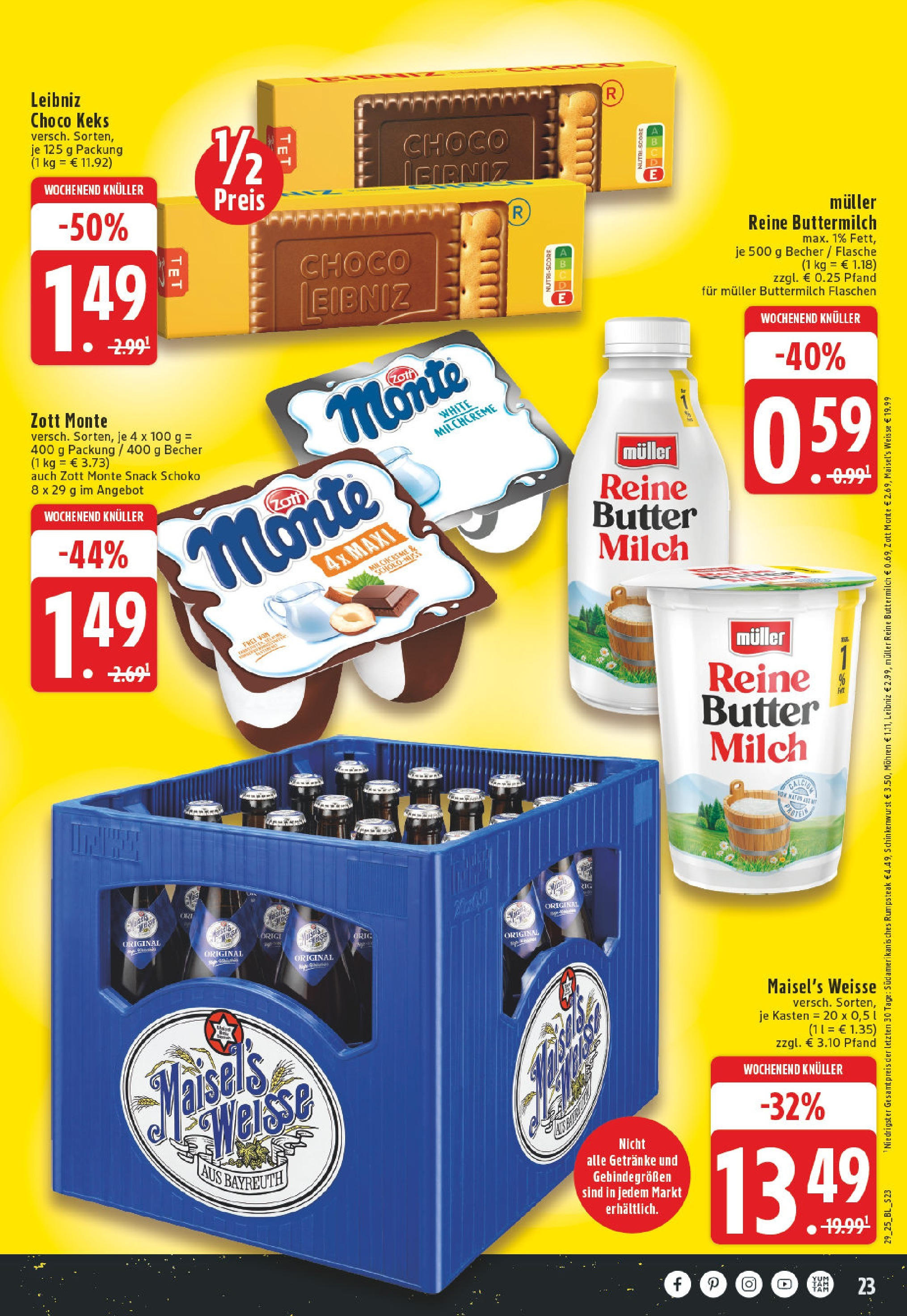 Edeka prospekt Altena	 (ab 13.07.2025) » Angebote Online | Seite: 23 | Produkte: Buttermilch, Milch, Butter, Mohren