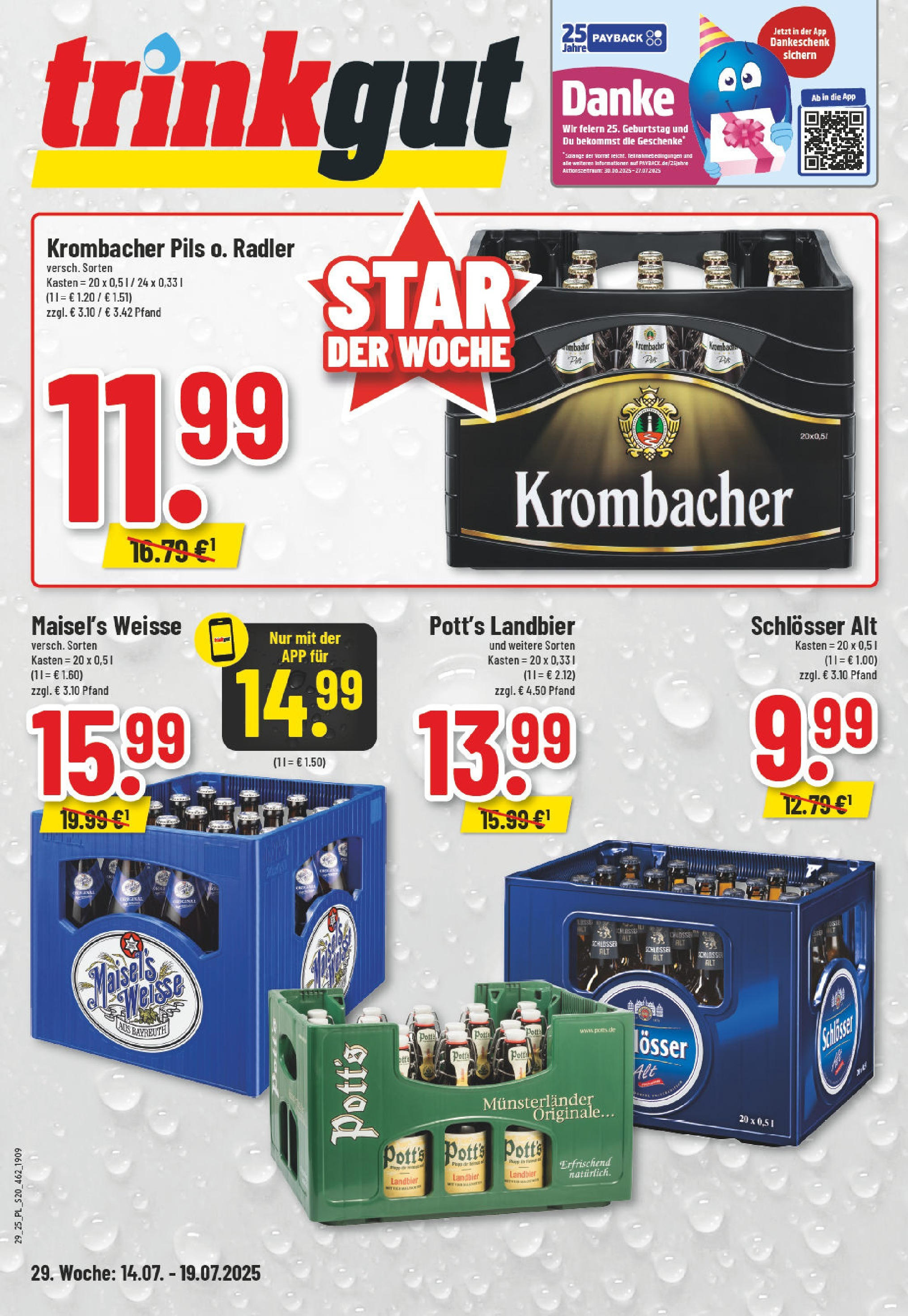 Edeka prospekt Moers-Rheinkamp	 (ab 13.07.2025) » Angebote Online | Seite: 20 | Produkte: Pils, Radler, Krombacher