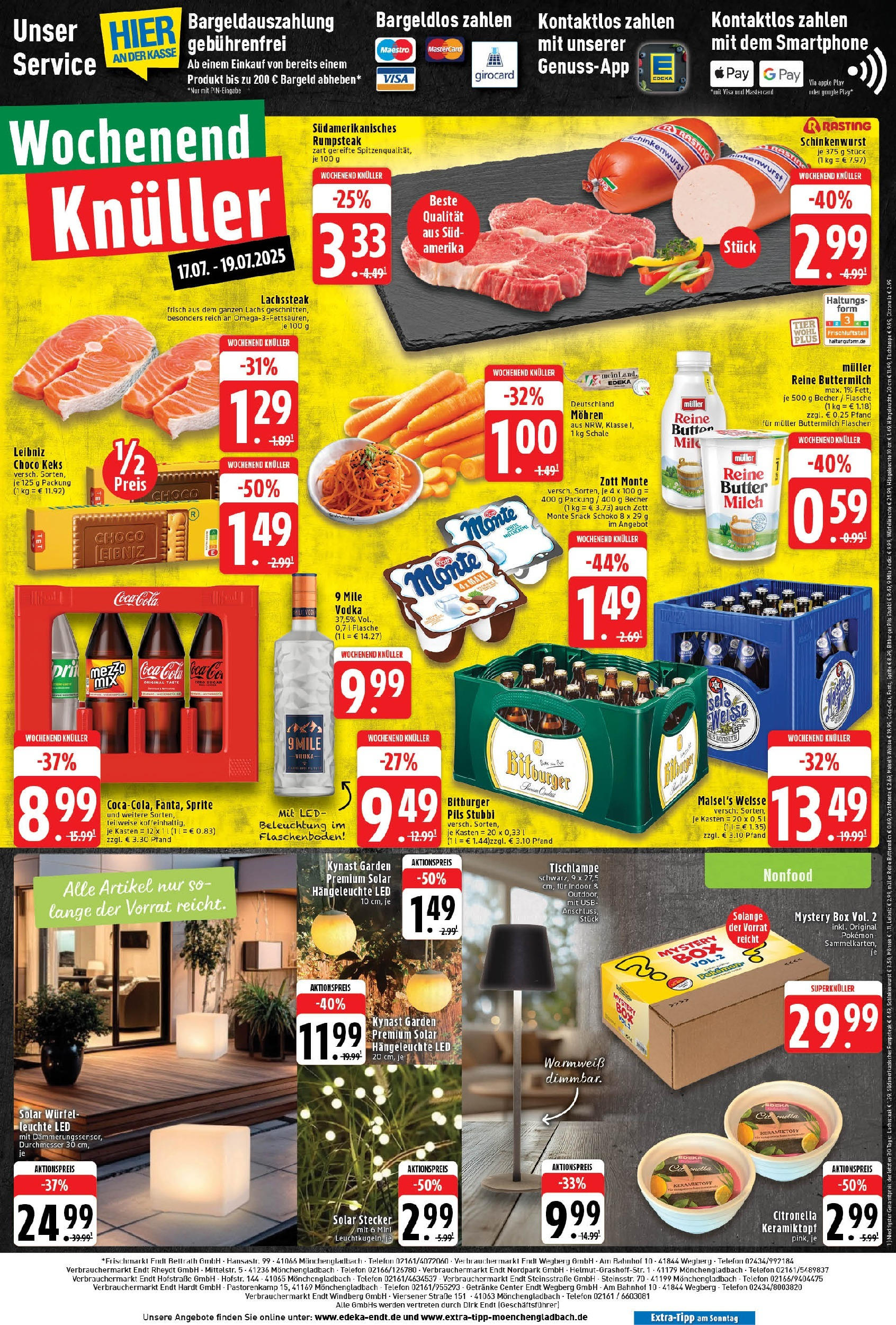 Edeka prospekt Mönchengladbach	 (ab 14.07.2025) » Angebote Online | Seite: 8 | Produkte: Bitburger, Cola, Milch, Vodka