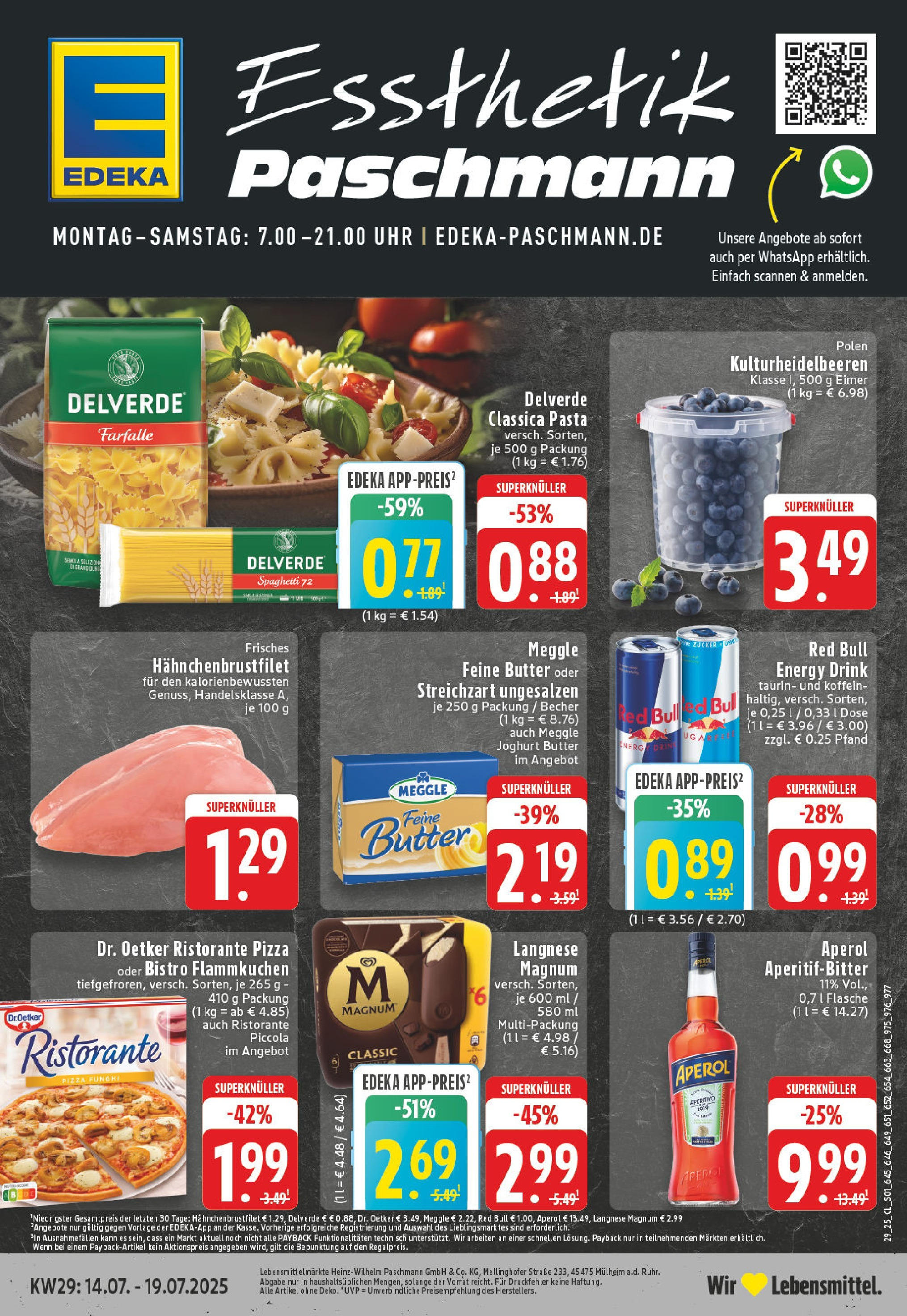Edeka prospekt Duisburg Homberg-Hochheide	 (ab 13.07.2025) » Angebote Online | Seite: 1 | Produkte: Ristorante, Zucker, Pizza, Aperol