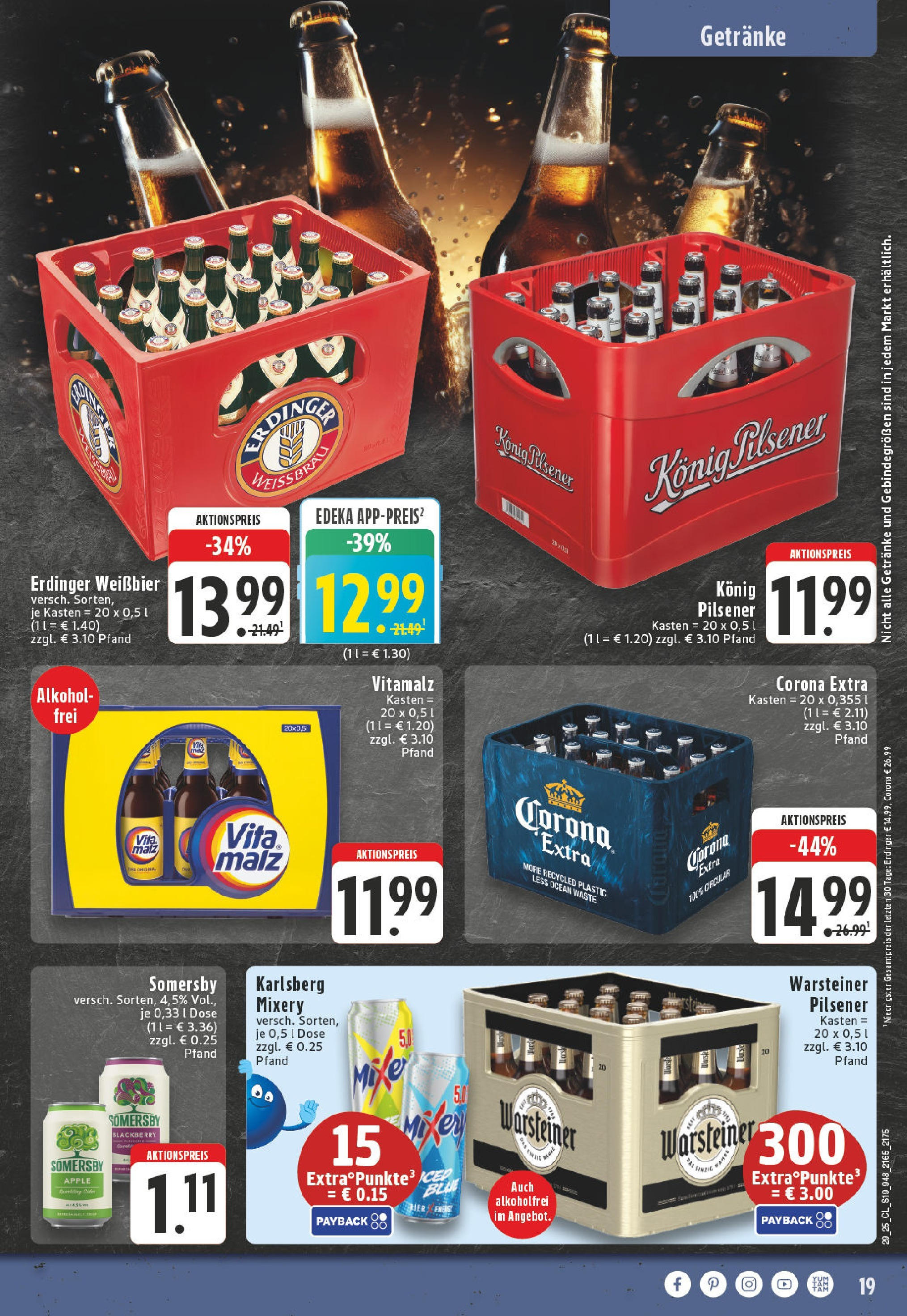 Edeka prospekt Monheim-Baumberg	 (ab 13.07.2025) » Angebote Online | Seite: 19 | Produkte: Konig pilsener, Weißbier, Apple, Mixery