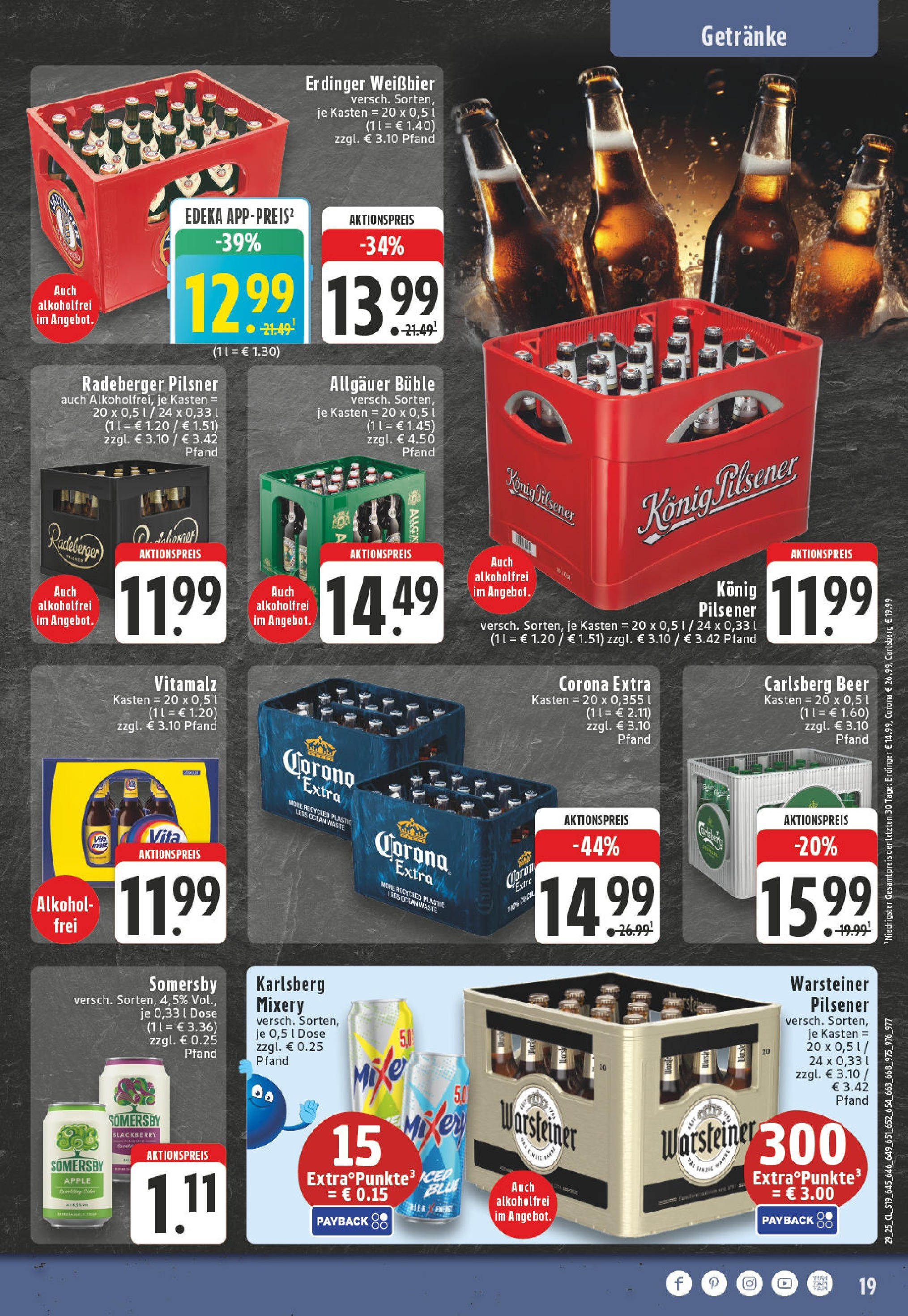Edeka prospekt Duisburg Homberg-Hochheide	 (ab 13.07.2025) » Angebote Online | Seite: 19 | Produkte: Carlsberg, Apple, Mixery, Radeberger pilsner