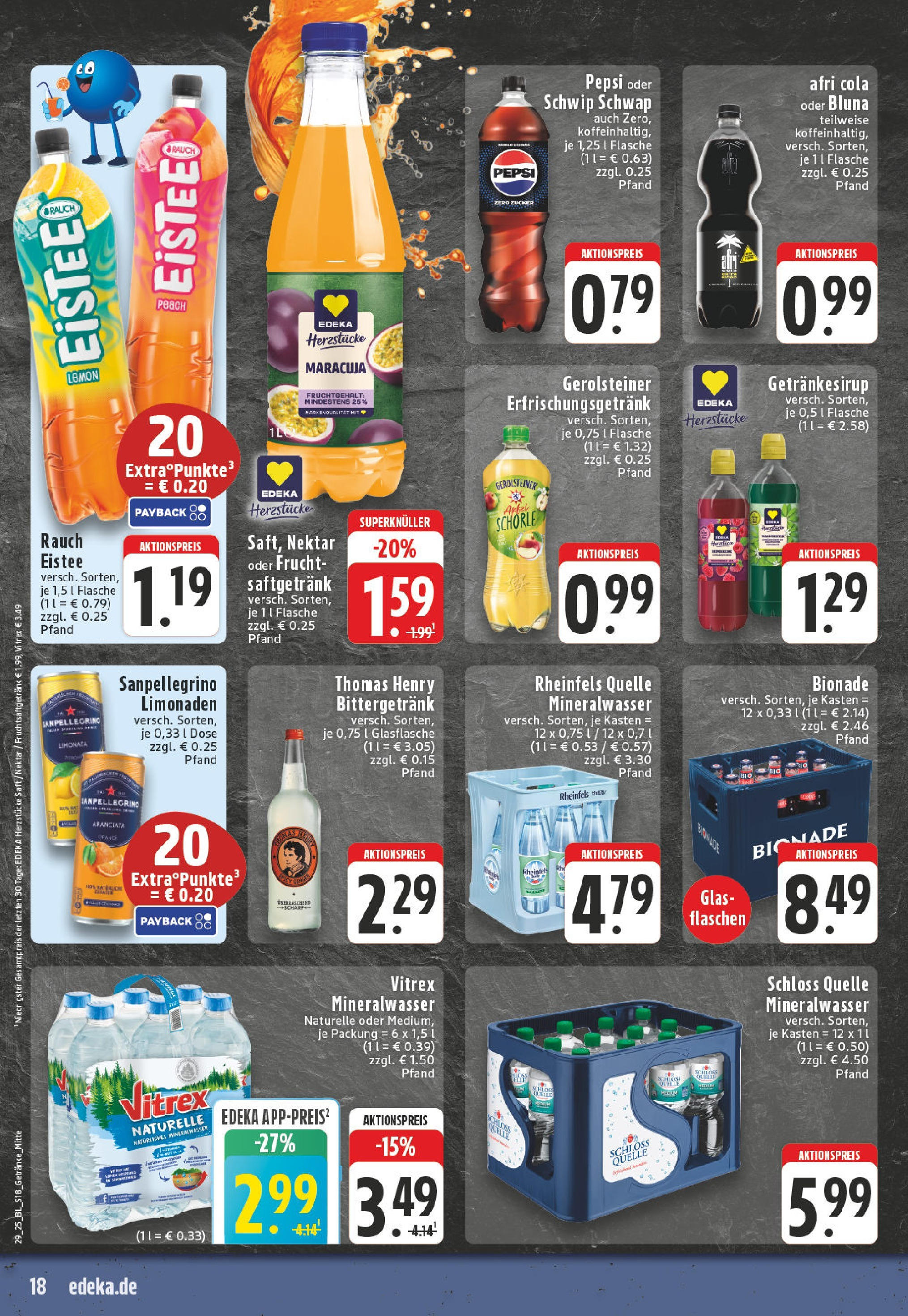 Edeka prospekt Altena	 (ab 13.07.2025) » Angebote Online | Seite: 18 | Produkte: Cola, Bionade, Pepsi, Saft
