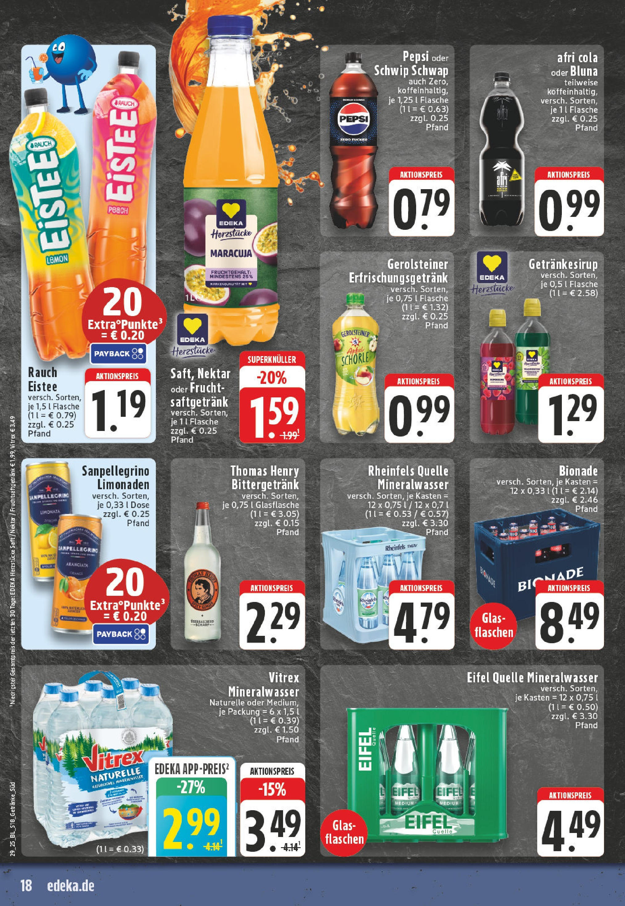 Edeka prospekt Sank Augustin	 (ab 13.07.2025) » Angebote Online | Seite: 18 | Produkte: Cola, Mineralwasser, Pepsi, Gerolsteiner