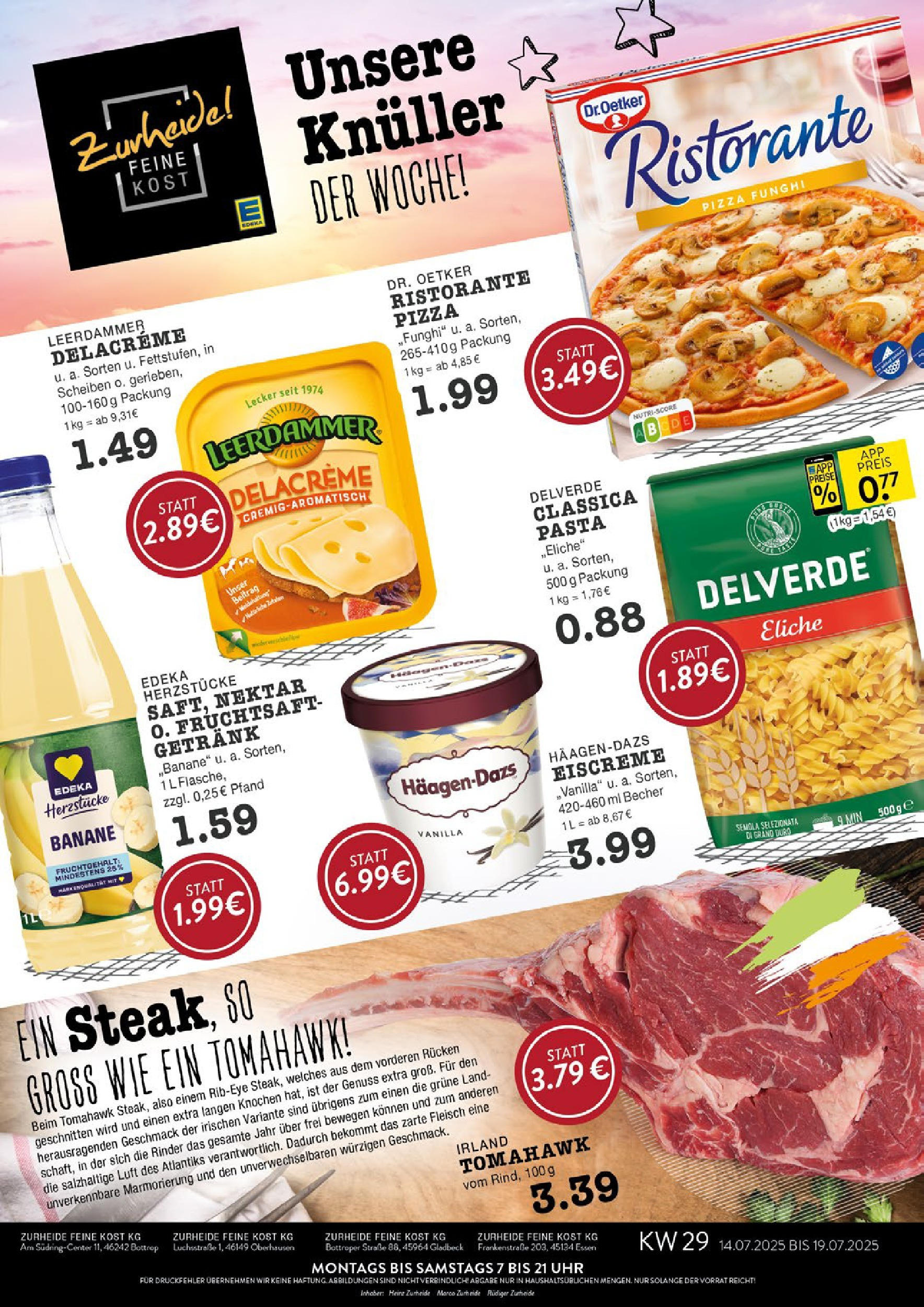 EDEKA Prospekt ab 14.07.2025 - Prospekt Essen Online Vorschau von dem Prospekt des Geschäftes Edeka, gültig ab dem 14.07.2025