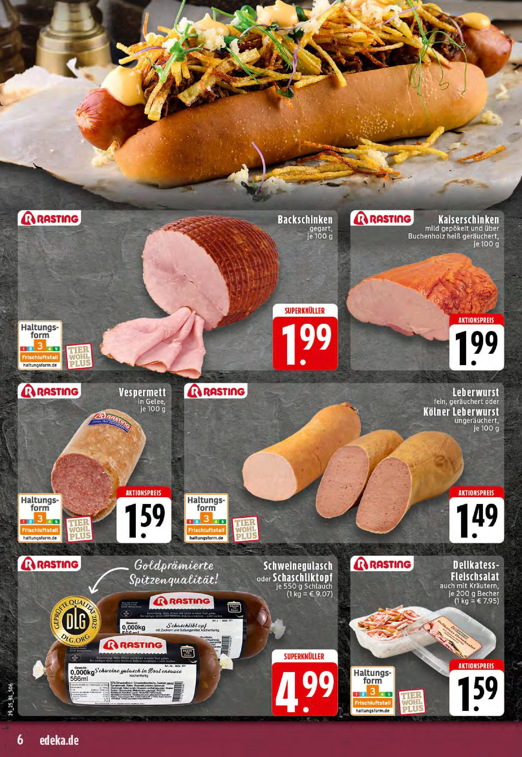 Edeka prospekt Stolberg	 (ab 13.07.2025) » Angebote Online | Seite: 6 | Produkte: Schweinegulasch, Gewicht, Gulasch, Zucker