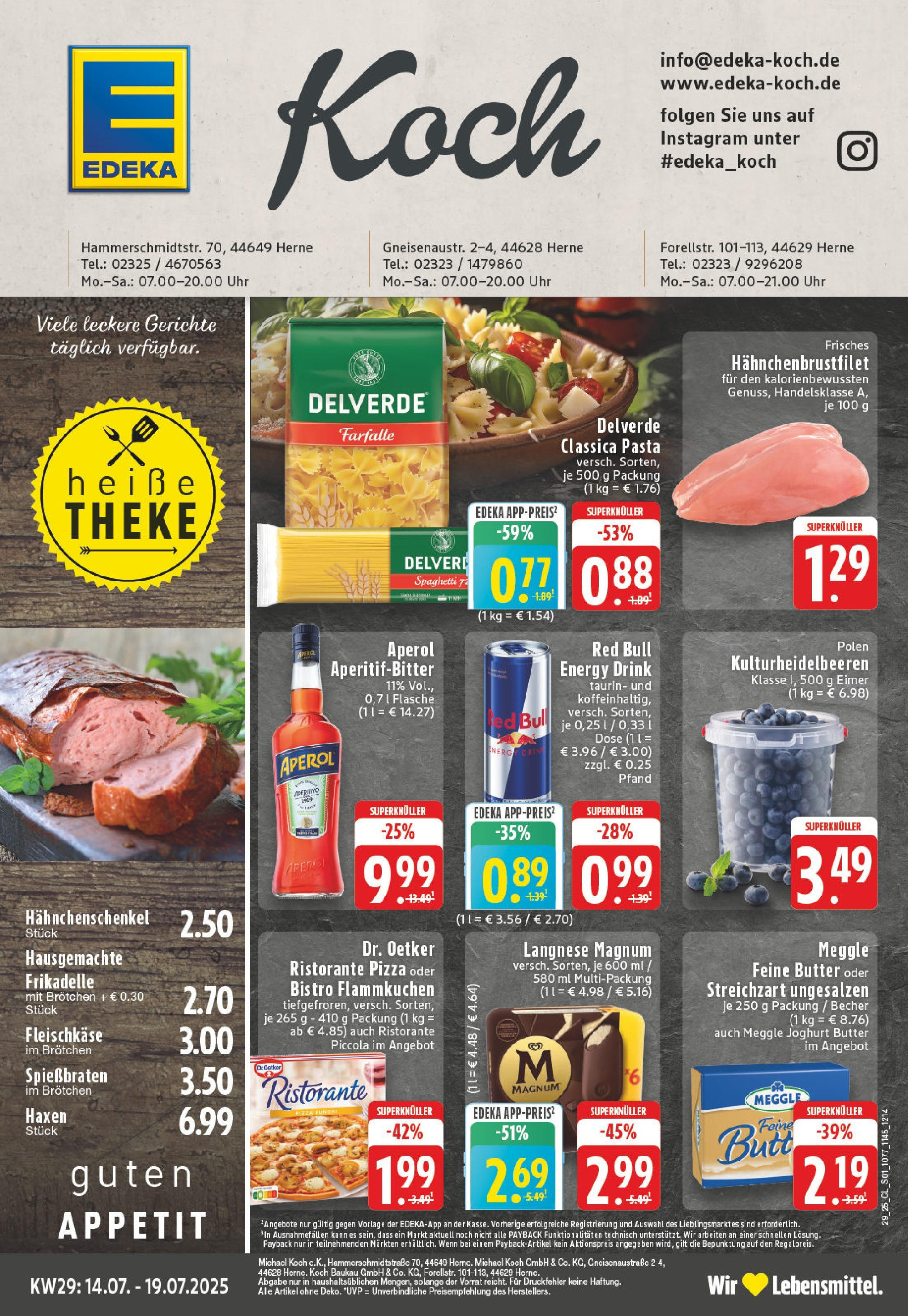 Edeka prospekt Herne	 (ab 13.07.2025) » Angebote Online | Seite: 1 | Produkte: Red bull, Butter, Joghurt, Theke