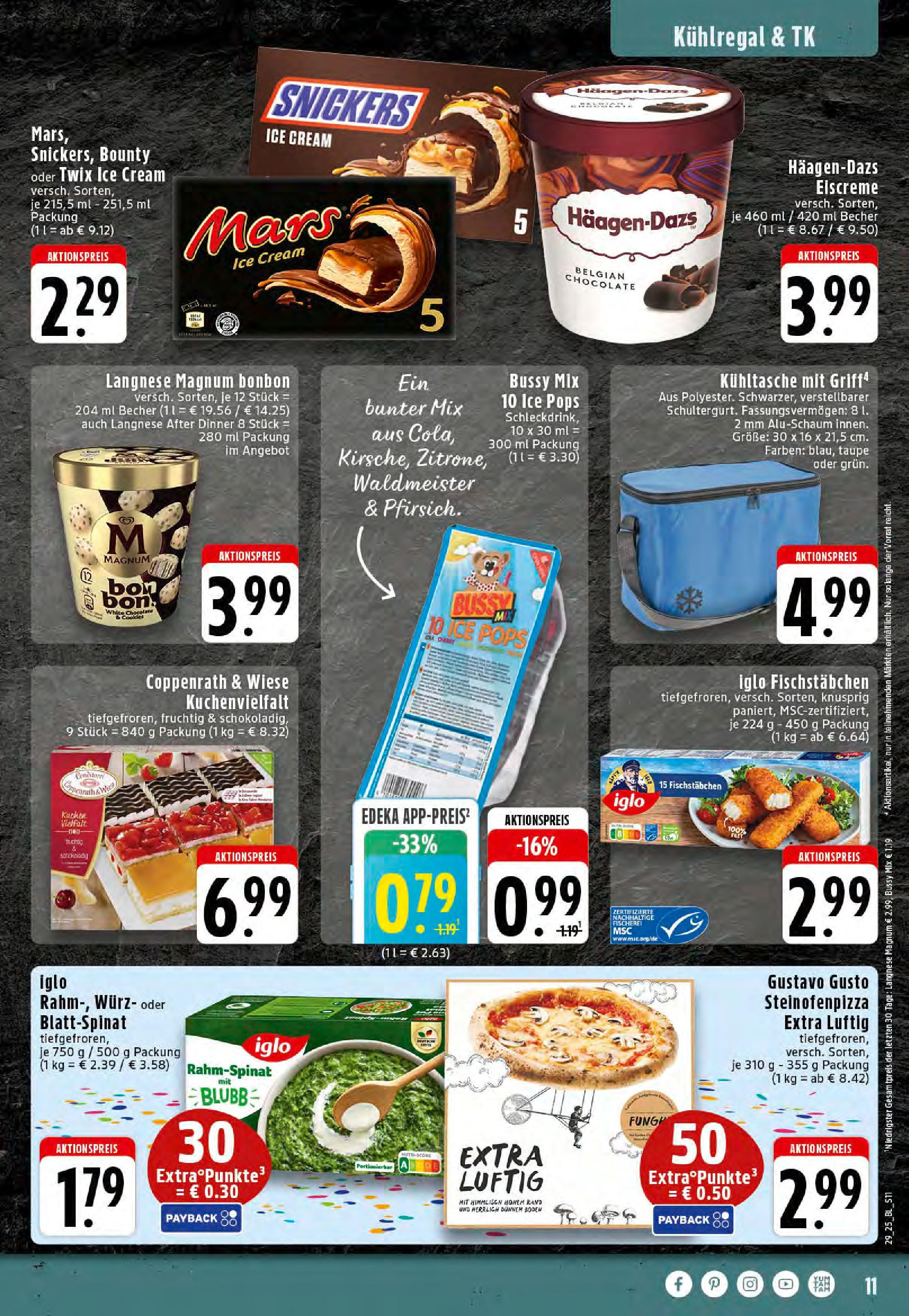 Edeka prospekt Stolberg	 (ab 13.07.2025) » Angebote Online | Seite: 11 | Produkte: Eiscreme, Snickers, Mars, Twix