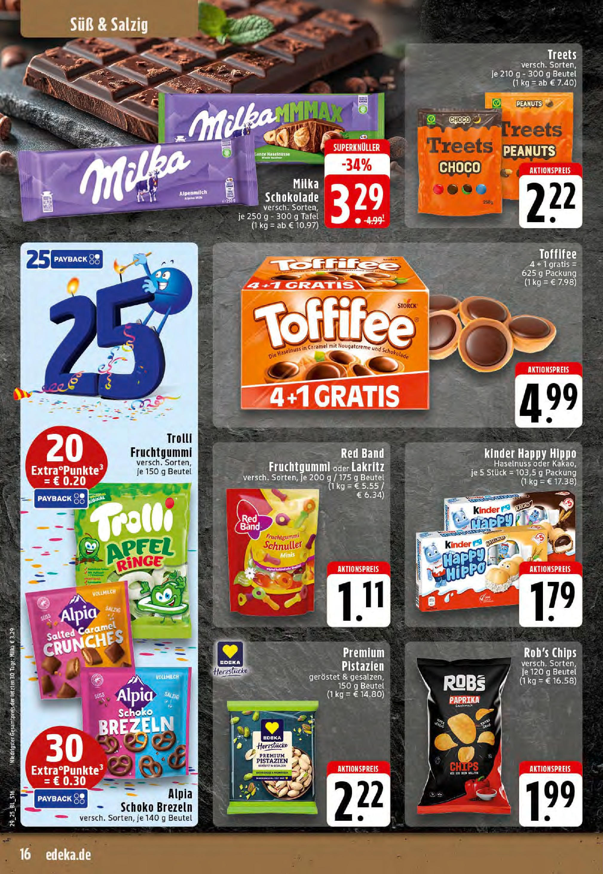 Edeka prospekt Stolberg	 (ab 13.07.2025) » Angebote Online | Seite: 16 | Produkte: Schokolade, Äpfel, Toffifee, Chips
