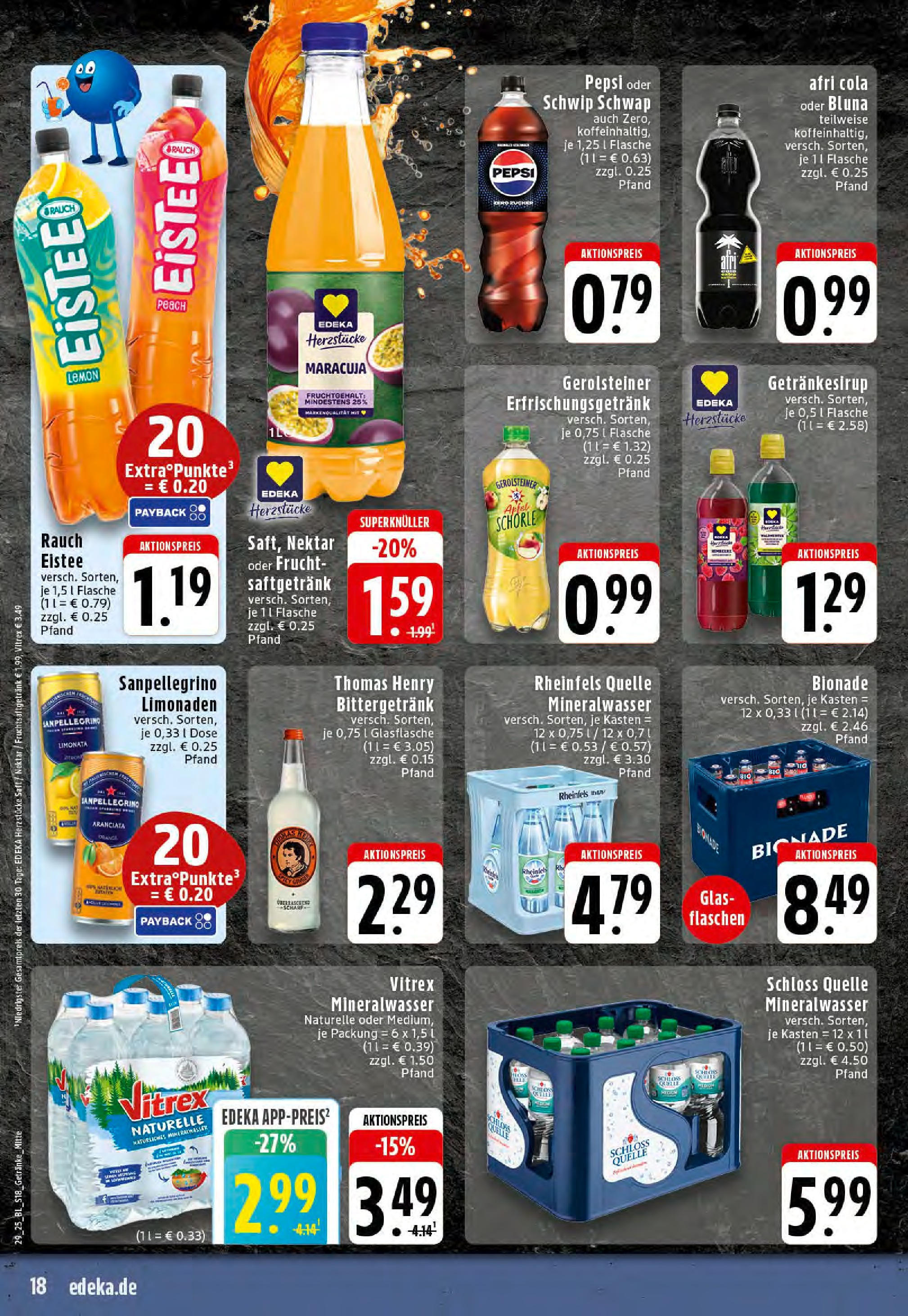 Edeka prospekt Stolberg	 (ab 13.07.2025) » Angebote Online | Seite: 18 | Produkte: Cola, Mineralwasser, Rheinfels quelle, Gerolsteiner