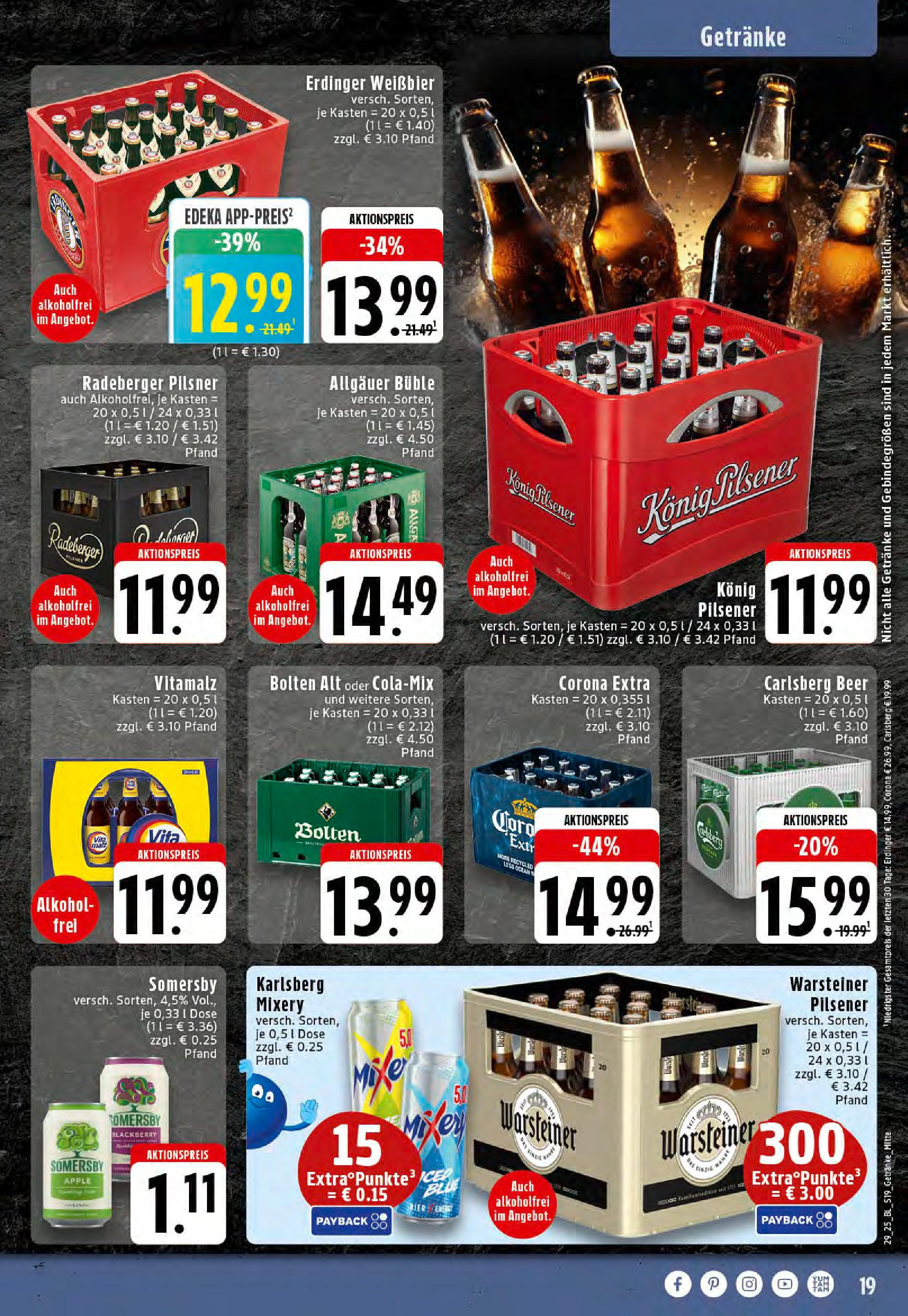 Edeka prospekt Stolberg	 (ab 13.07.2025) » Angebote Online | Seite: 19 | Produkte: Erdinger, Weißbier, Apple, Mixery
