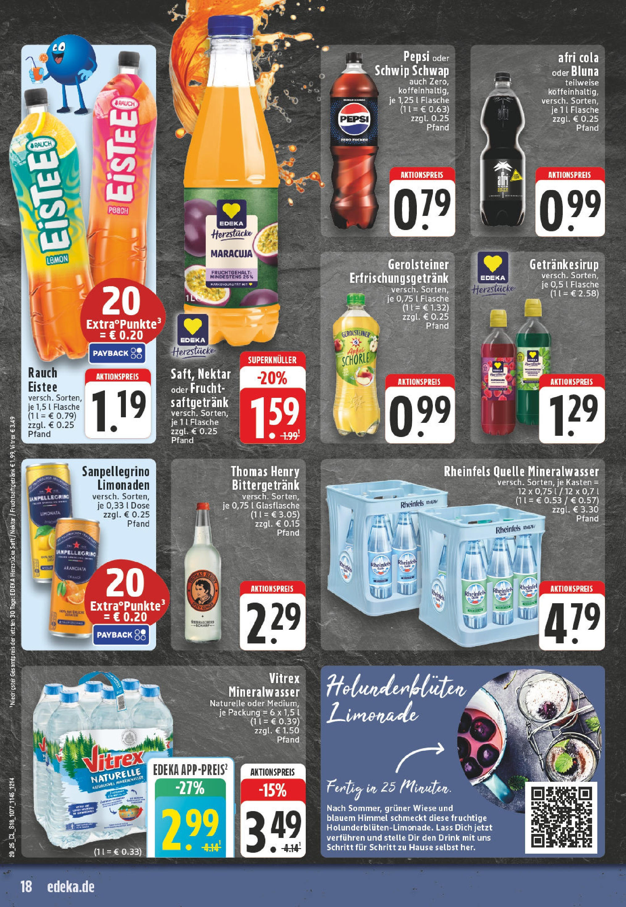 Edeka prospekt Herne	 (ab 13.07.2025) » Angebote Online | Seite: 18 | Produkte: Mineralwasser, Saft, Rheinfels quelle, Gerolsteiner