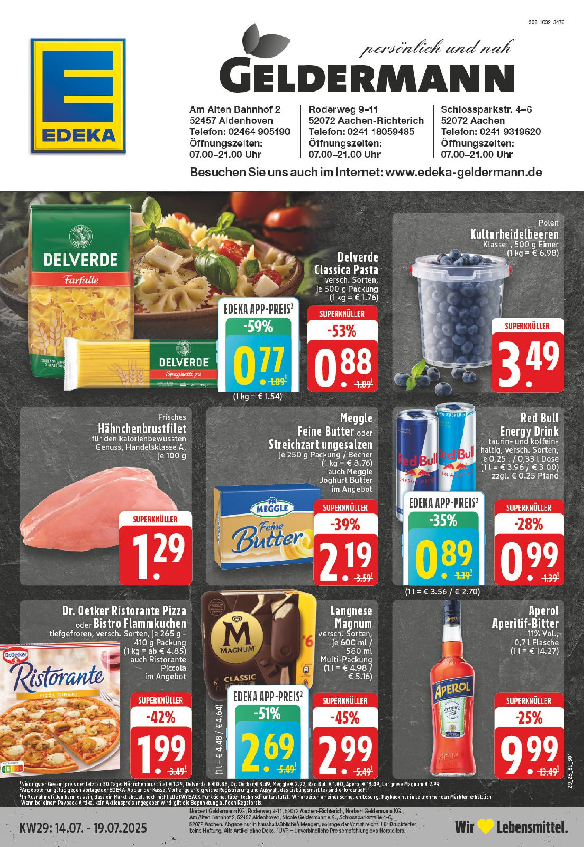 Edeka prospekt Aachen	 (ab 13.07.2025) » Angebote Online | Seite: 1 | Produkte: Ristorante, Pasta, Telefon, Uhr