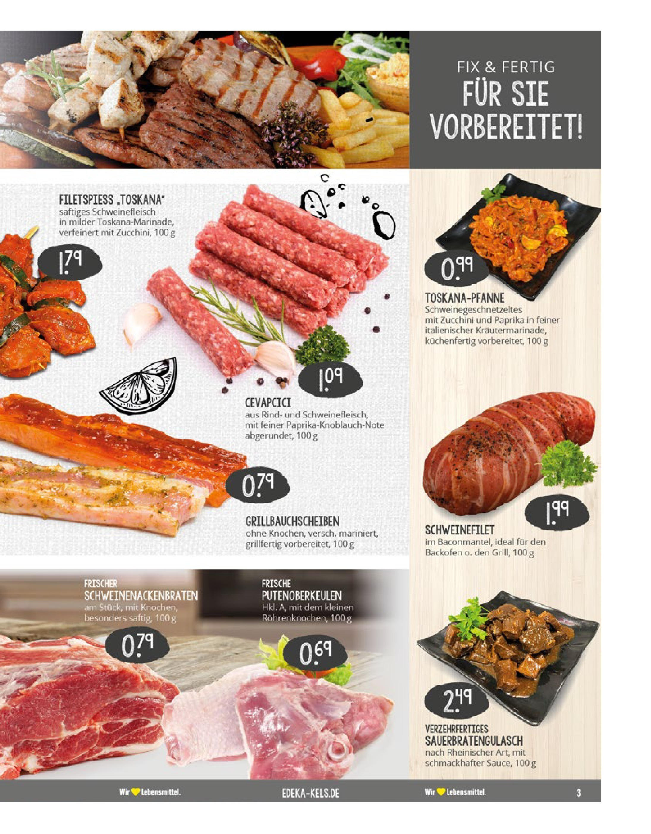 Edeka prospekt Ratingen-Ost	 (ab 13.07.2025) » Angebote Online | Seite: 3 | Produkte: Cevapcici, Schweinefilet, Paprika, Zucchini