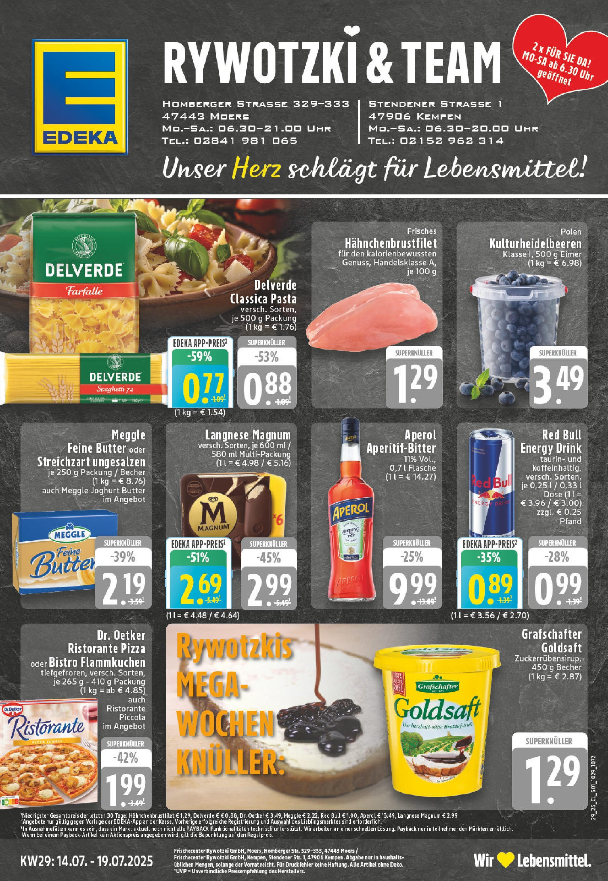 Edeka prospekt Moers	 (ab 14.07.2025) » Angebote Online | Seite: 1 | Produkte: Ristorante, Langnese, Joghurt, Pasta