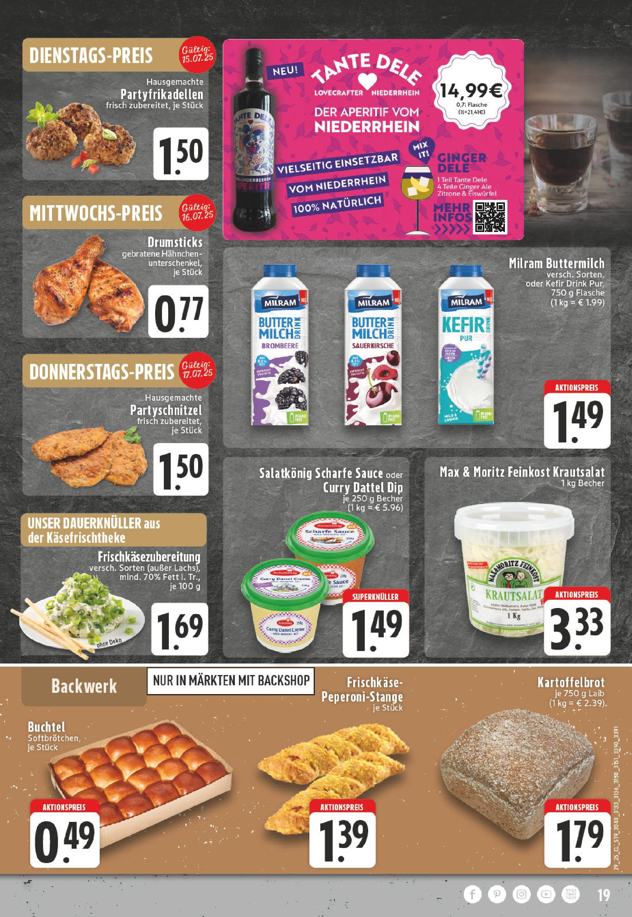 Edeka prospekt Kevelaer	 (ab 14.07.2025) » Angebote Online | Seite: 19 | Produkte: Hahnchen, Butter, Creme, Frischkase