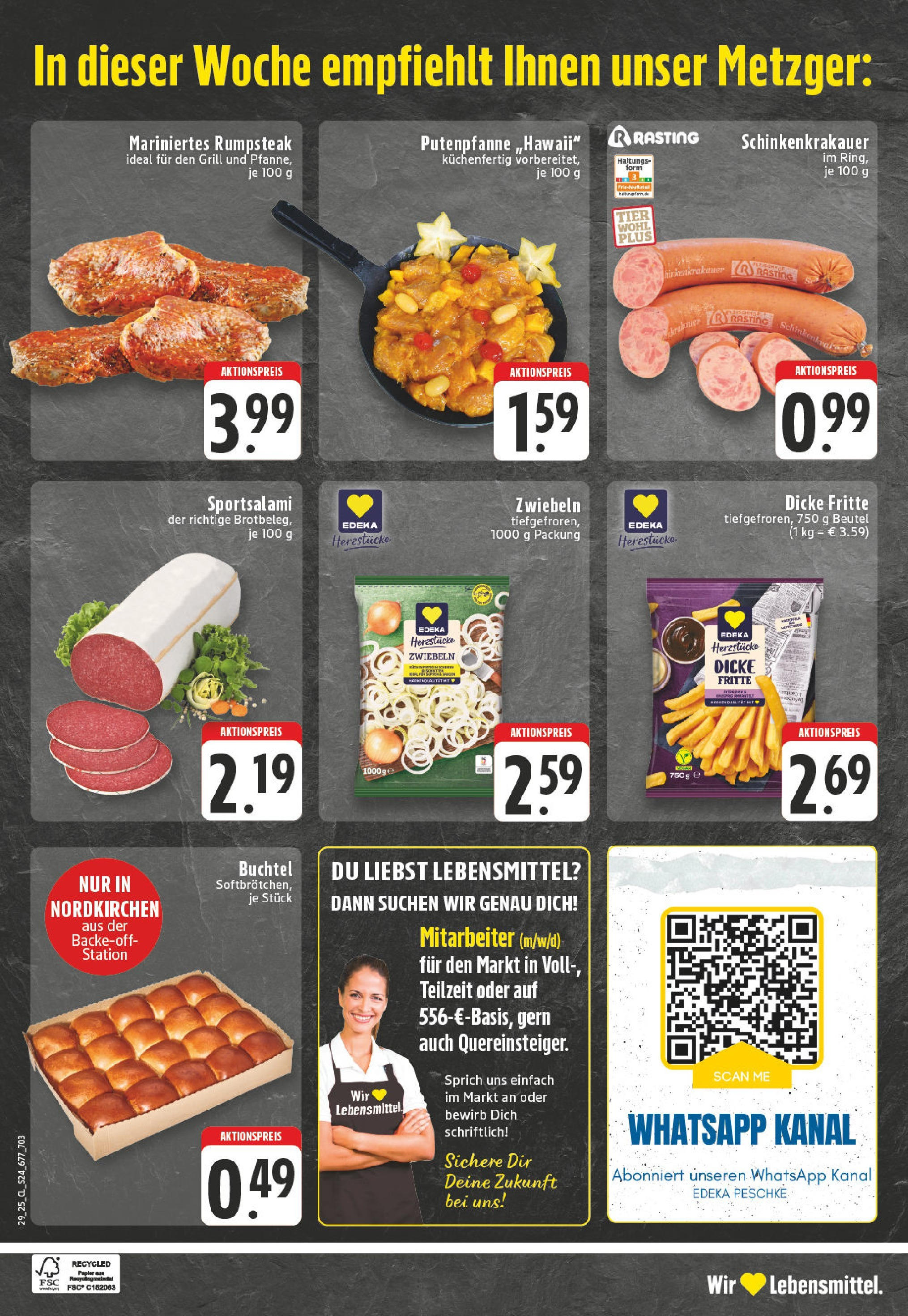 Edeka prospekt Ascheberg-Herbern	 (ab 13.07.2025) » Angebote Online | Seite: 24 | Produkte: Rumpsteak, Zwiebeln, Salami, Steak