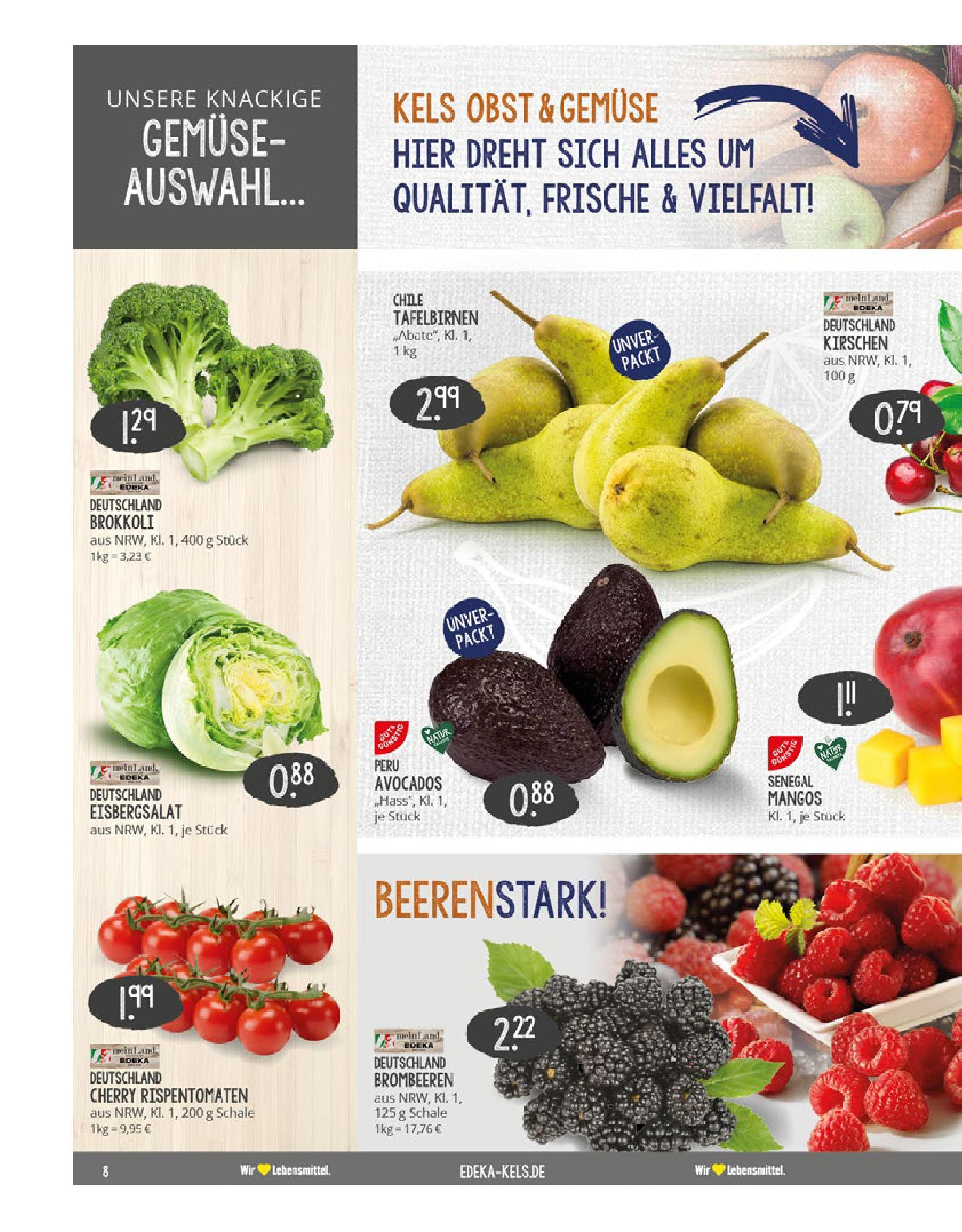 Edeka prospekt Ratingen-Ost	 (ab 13.07.2025) » Angebote Online | Seite: 8 | Produkte: Kirschen, Gemüse, Obst, Brokkoli