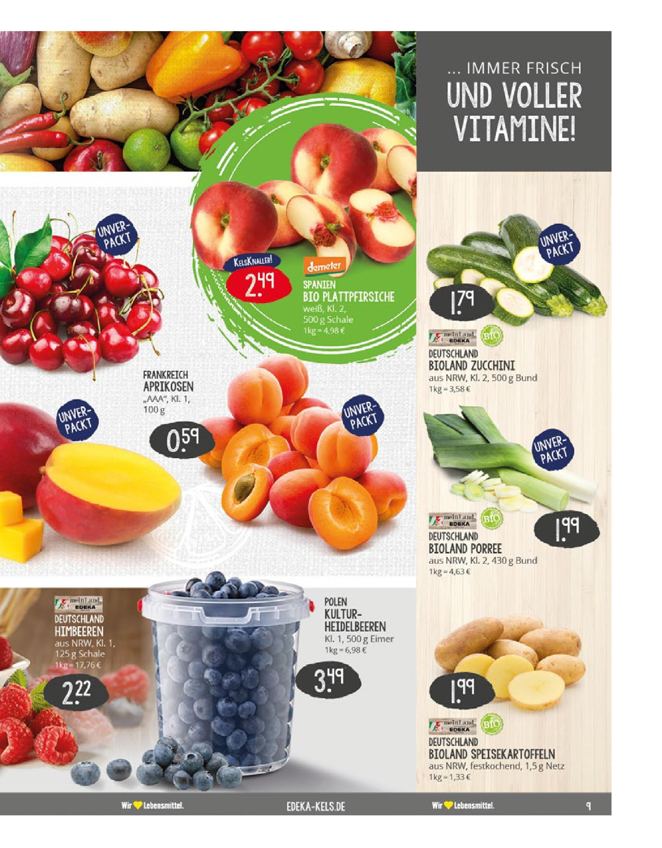 Edeka prospekt Ratingen-Ost	 (ab 13.07.2025) » Angebote Online | Seite: 9 | Produkte: Himbeeren, Heidelbeeren, Zucchini