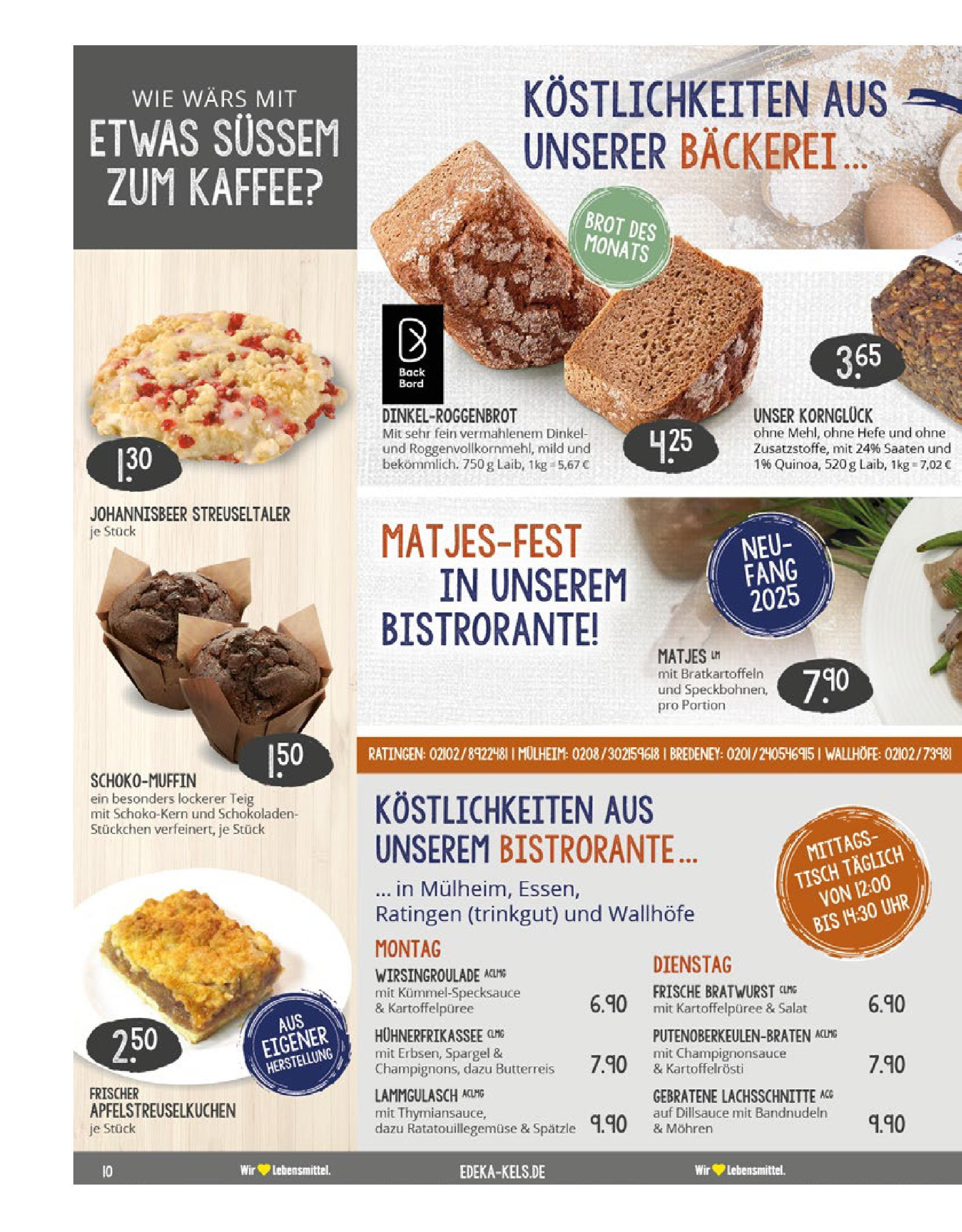 Edeka prospekt Ratingen-Ost	 (ab 13.07.2025) » Angebote Online | Seite: 10 | Produkte: Bäckerei, Bratwurst, Spargel, Uhr