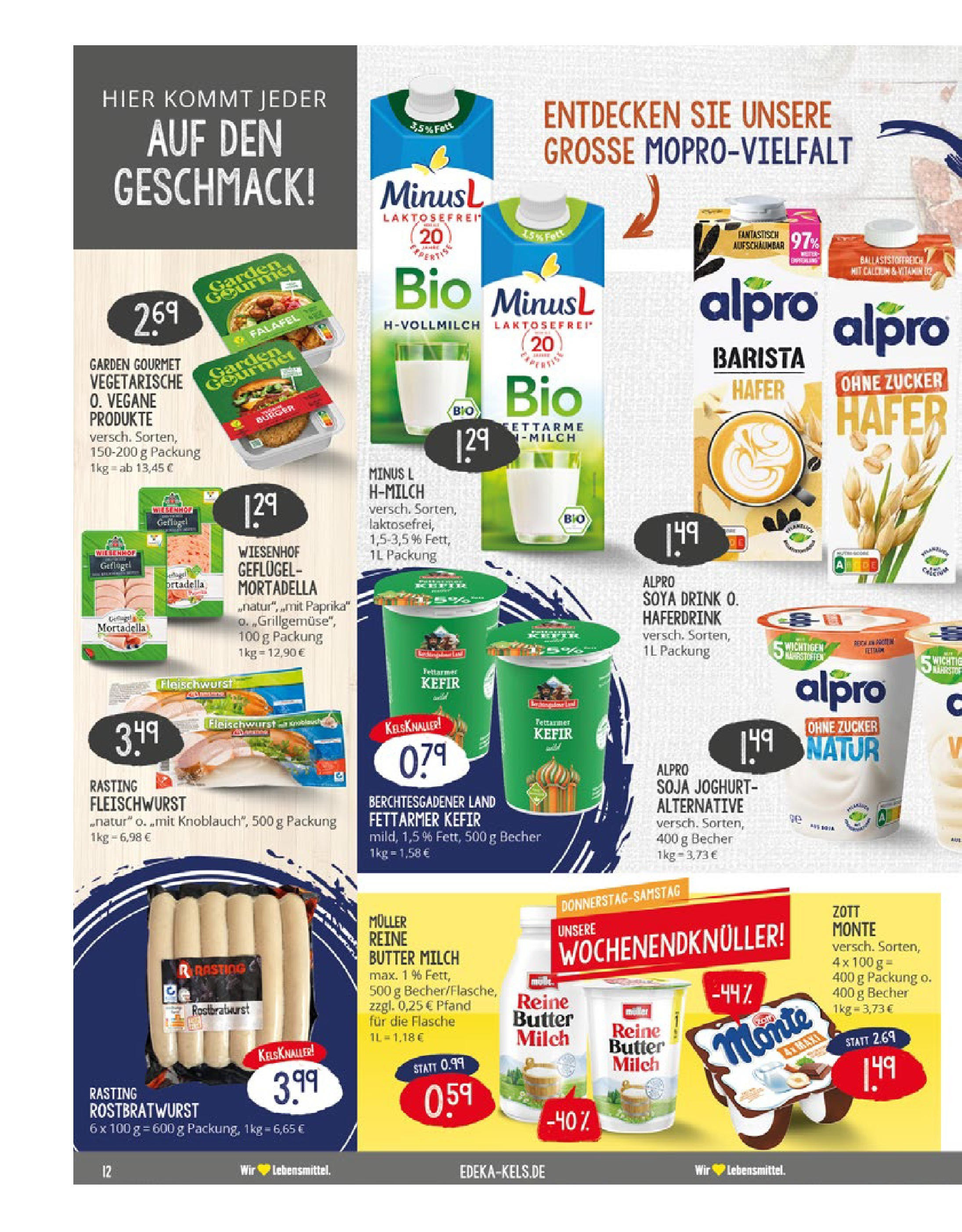 Edeka prospekt Ratingen-Ost	 (ab 13.07.2025) » Angebote Online | Seite: 12 | Produkte: Kefir, Burger, Haferdrink, Zucker