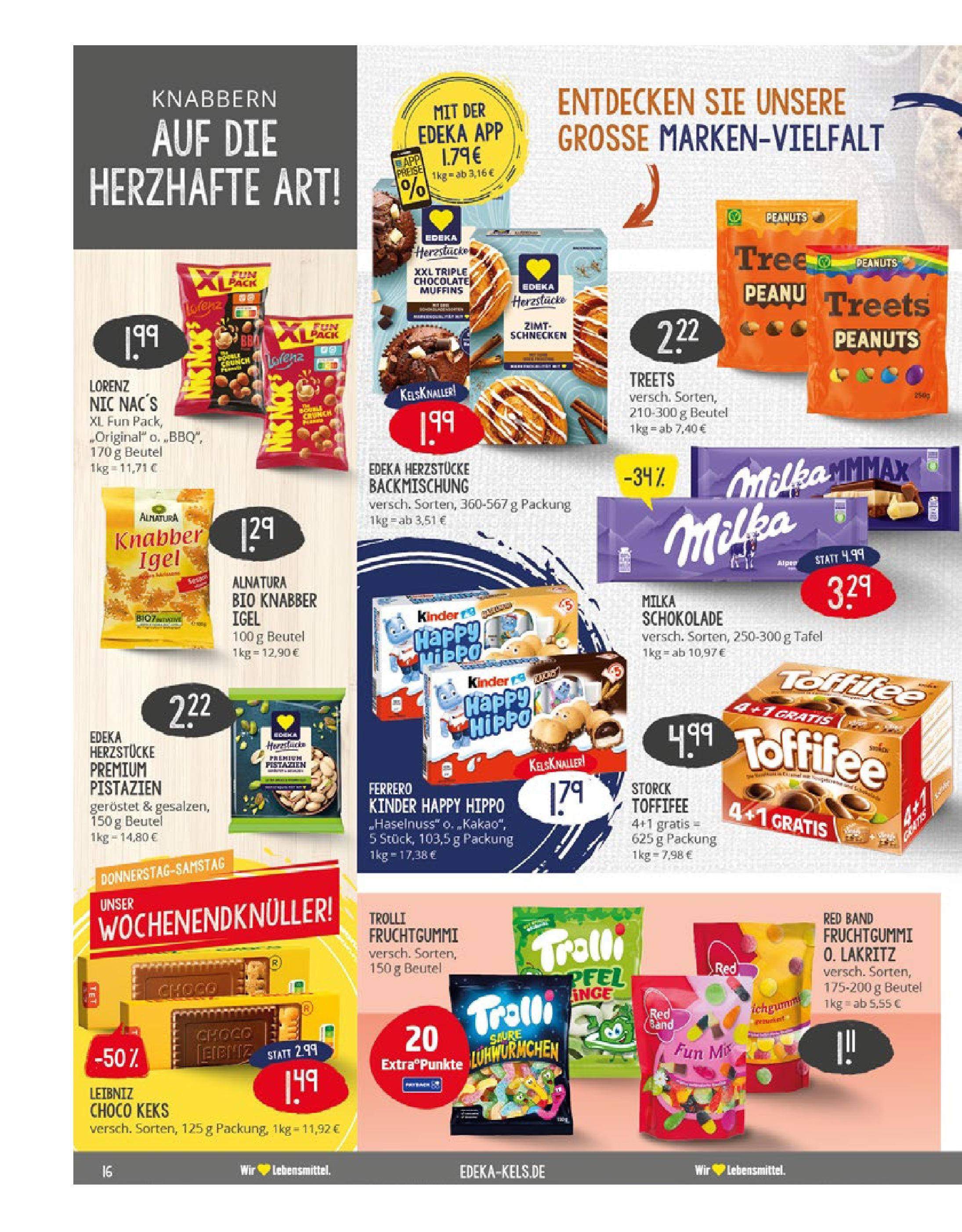 Edeka prospekt Ratingen-Ost	 (ab 13.07.2025) » Angebote Online | Seite: 16 | Produkte: Schokolade, Milka schokolade, Pistazien, Toffifee