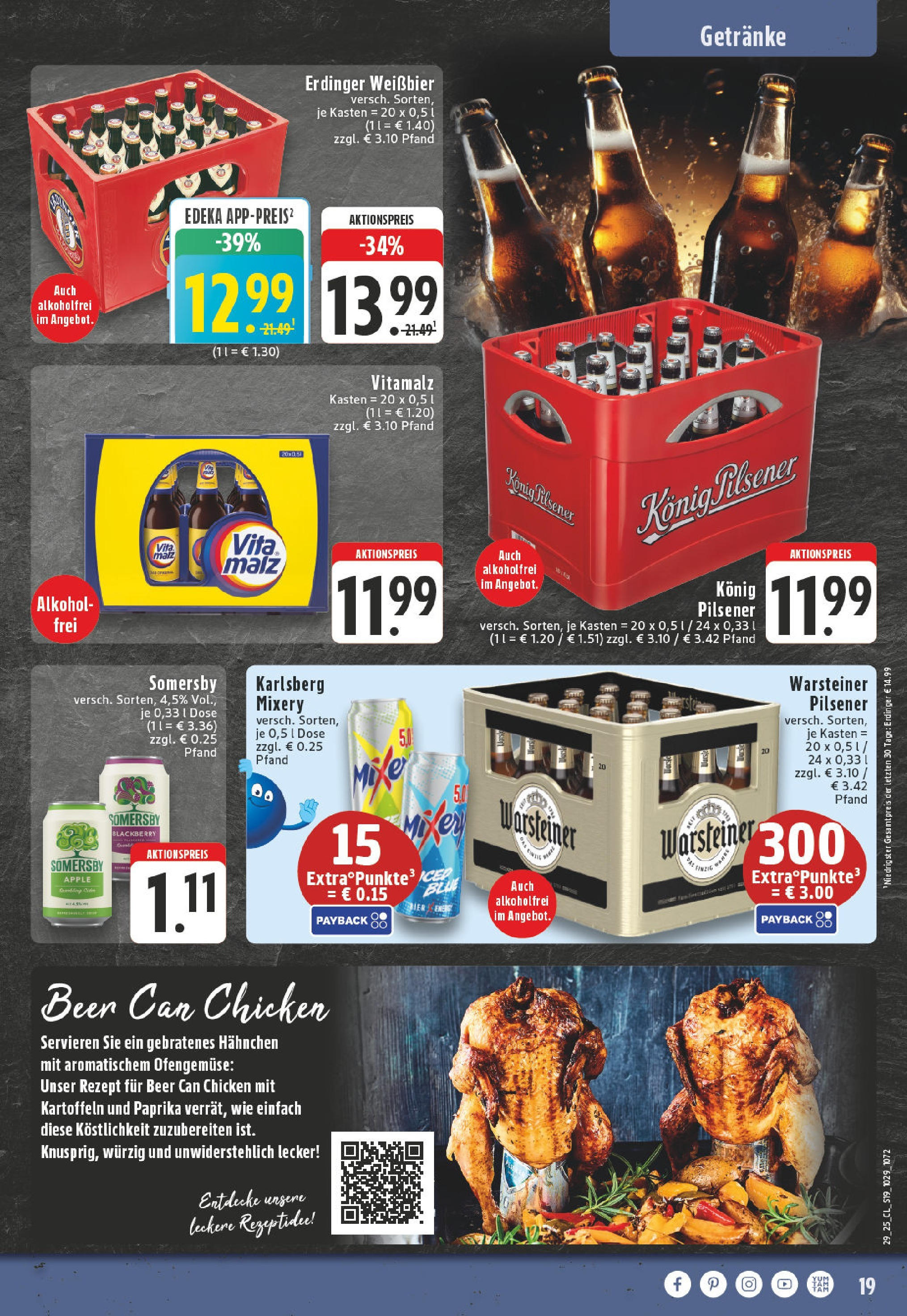 Edeka prospekt Moers	 (ab 14.07.2025) » Angebote Online | Seite: 19 | Produkte: Mixer, Erdinger, Paprika, Mixery