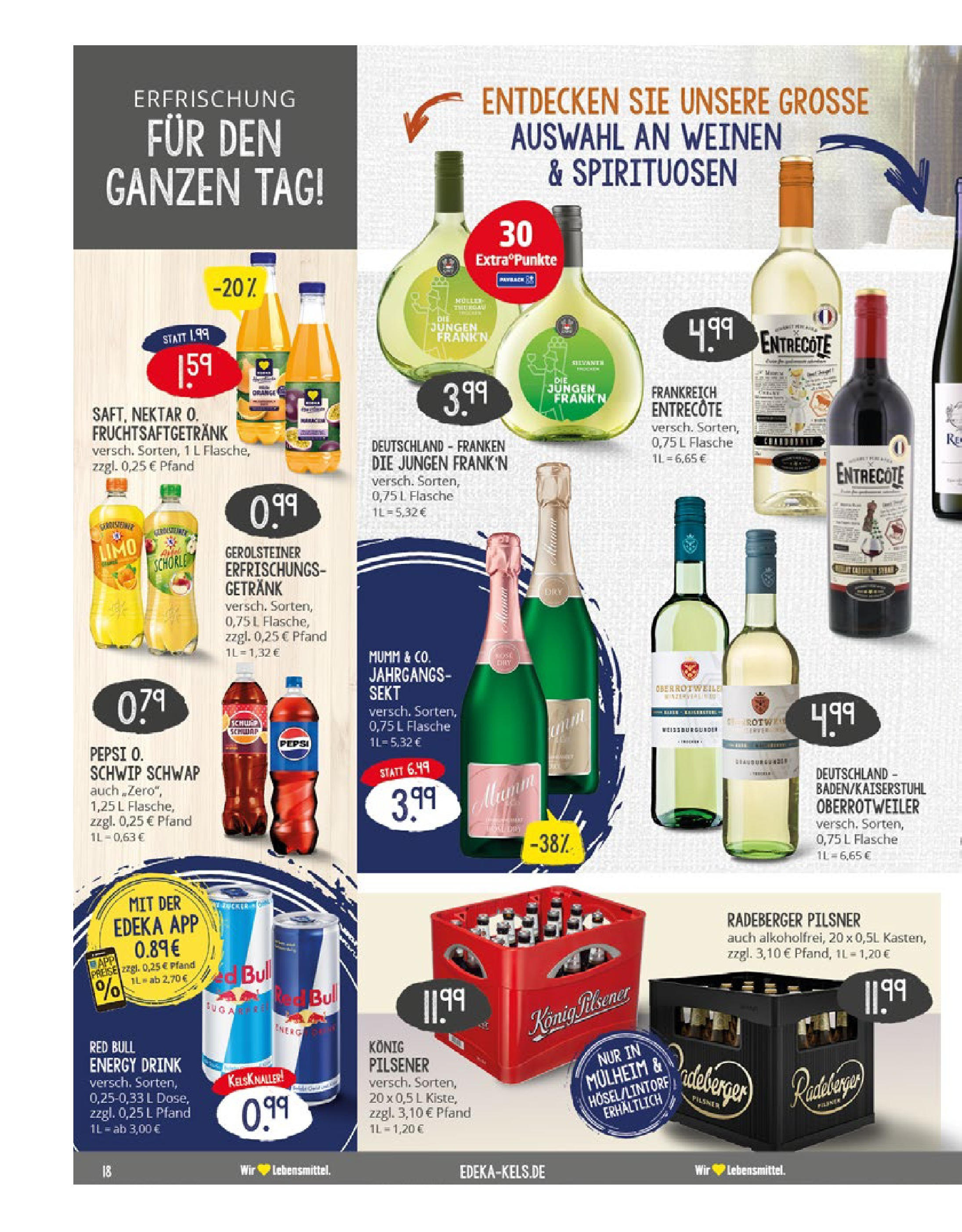 Edeka prospekt Ratingen-Ost	 (ab 13.07.2025) » Angebote Online | Seite: 18 | Produkte: Konig pilsener, Energy, Schwip schwap, Radeberger pilsner