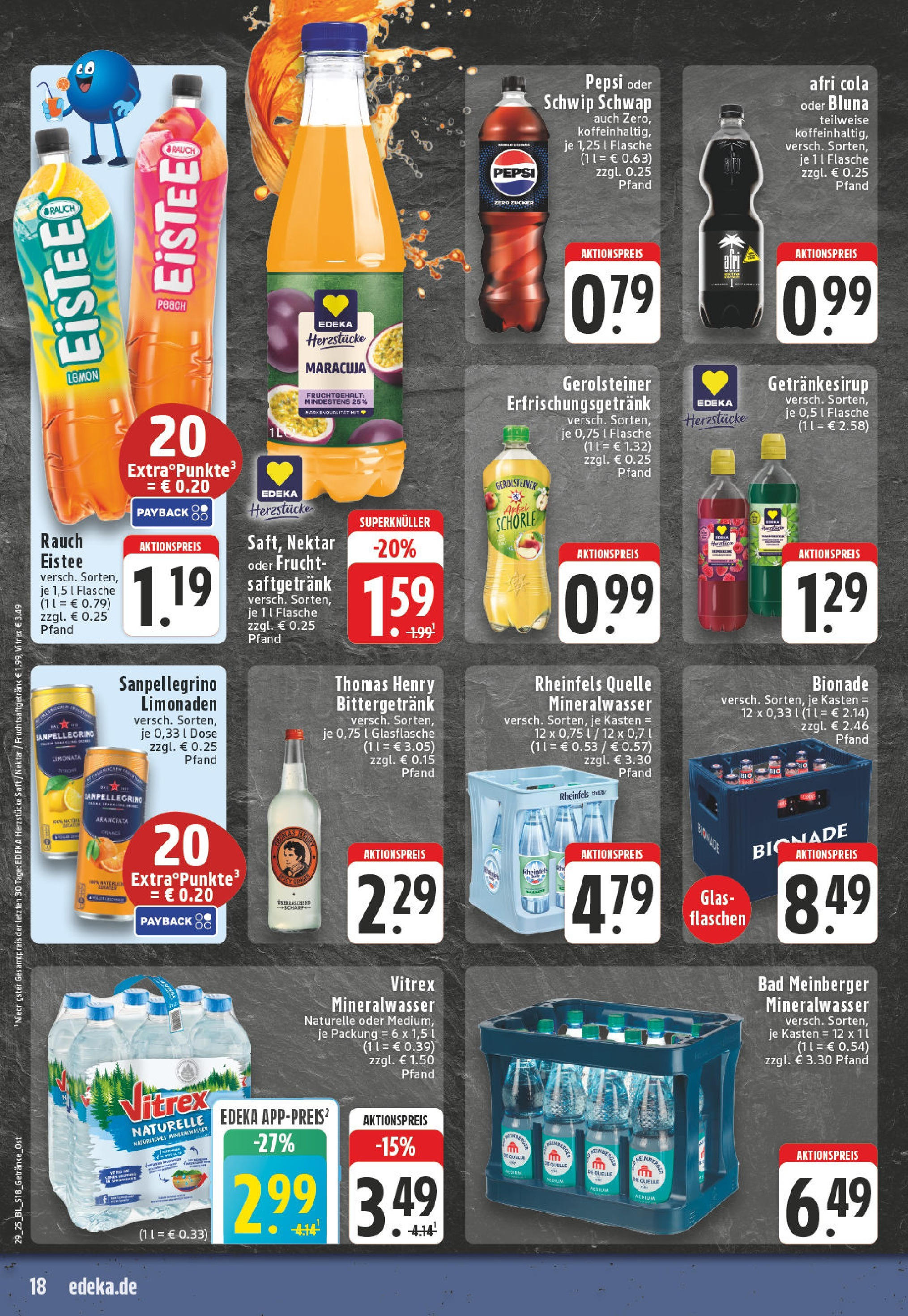 Edeka prospekt Iserlohn-Letmathe	 (ab 13.07.2025) » Angebote Online | Seite: 18 | Produkte: Cola, Pepsi, Saft, Rheinfels quelle