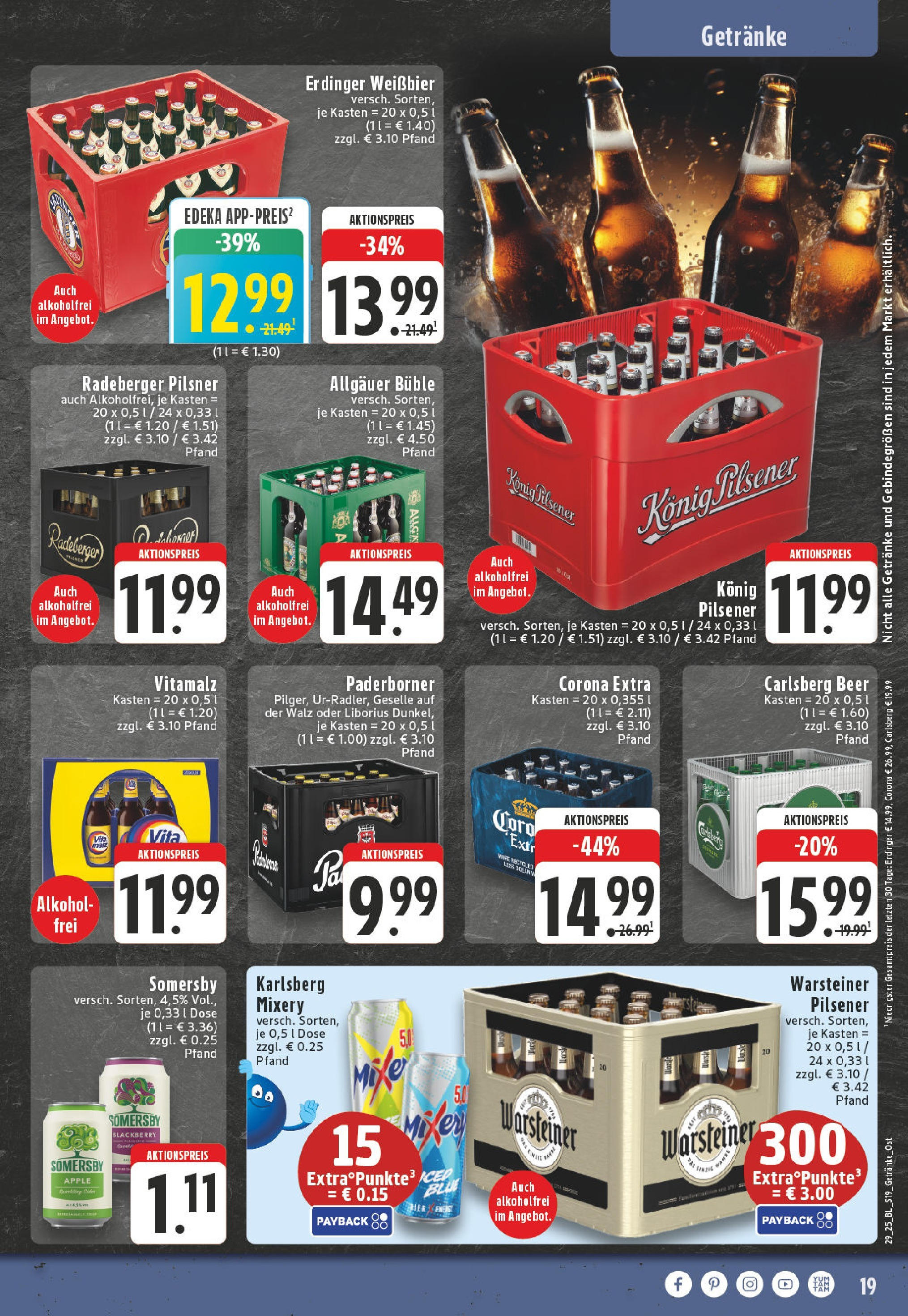 Edeka prospekt Iserlohn-Letmathe	 (ab 13.07.2025) » Angebote Online | Seite: 19 | Produkte: Mixer, Carlsberg, Apple, Mixery
