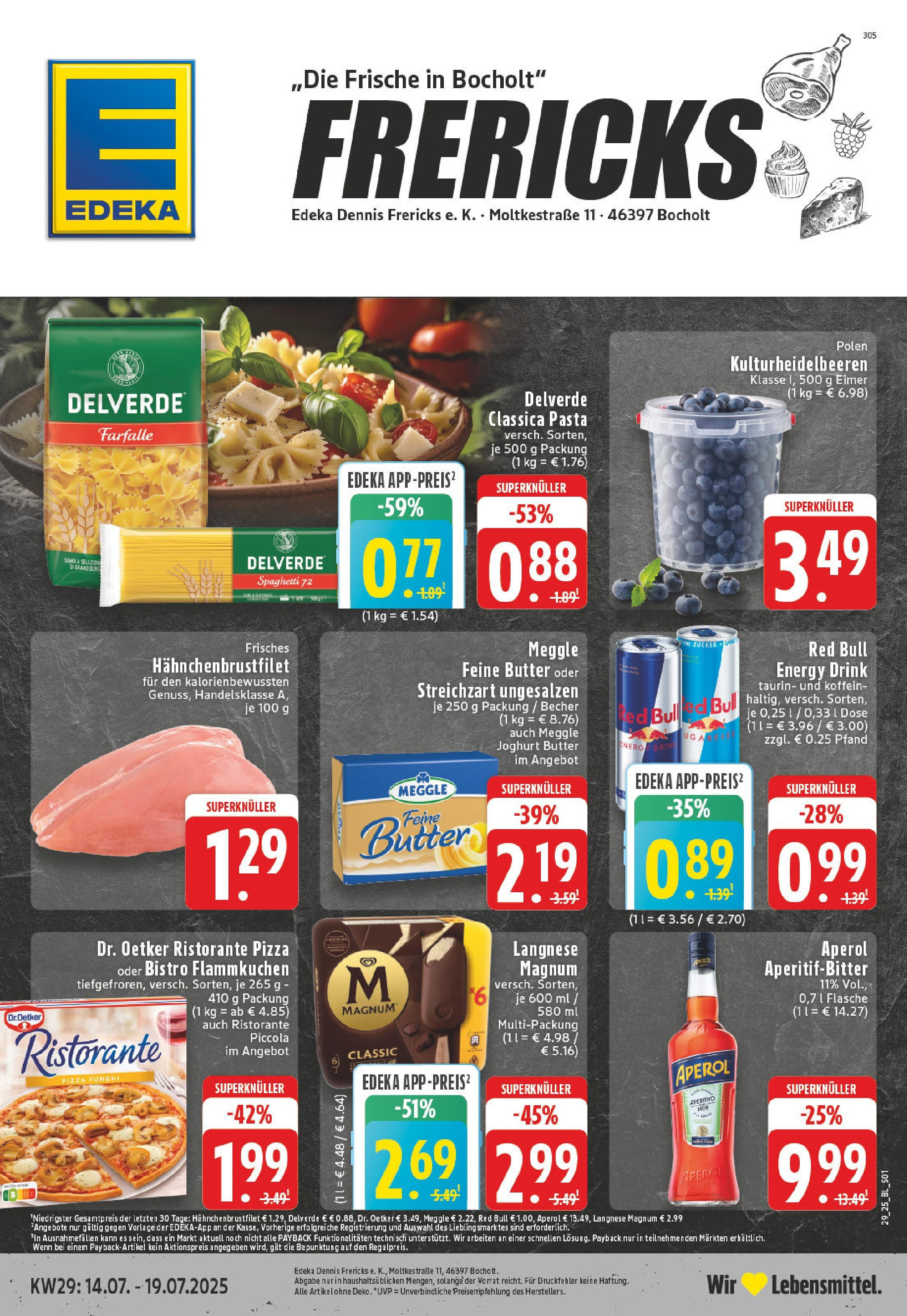 Edeka prospekt Bocholt	 (ab 13.07.2025) » Angebote Online | Seite: 1 | Produkte: Ristorante, Langnese, Butter, Zucker