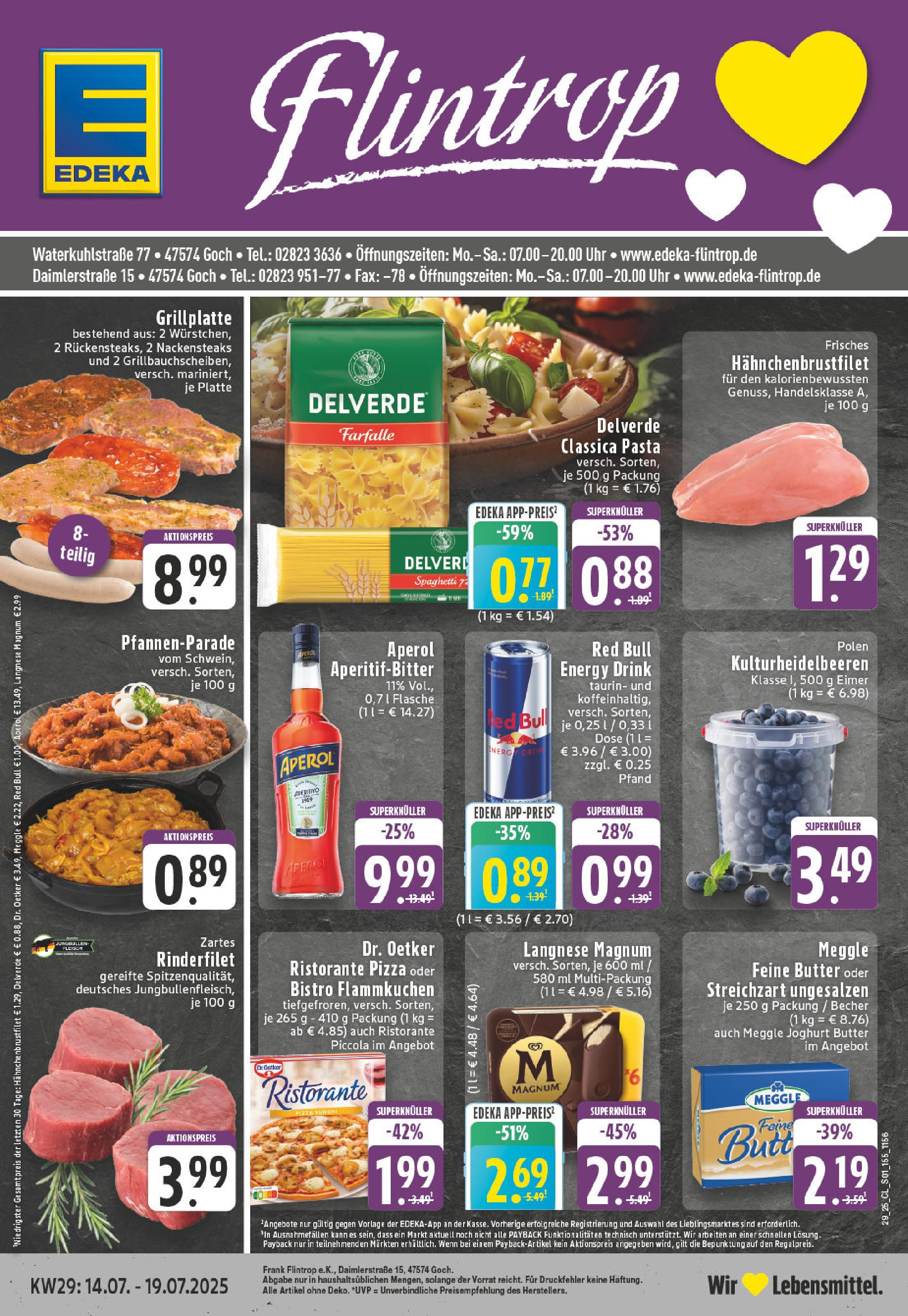 Edeka prospekt Goch	 (ab 13.07.2025) » Angebote Online | Seite: 1 | Produkte: Langnese, Energy, Butter, Pizza