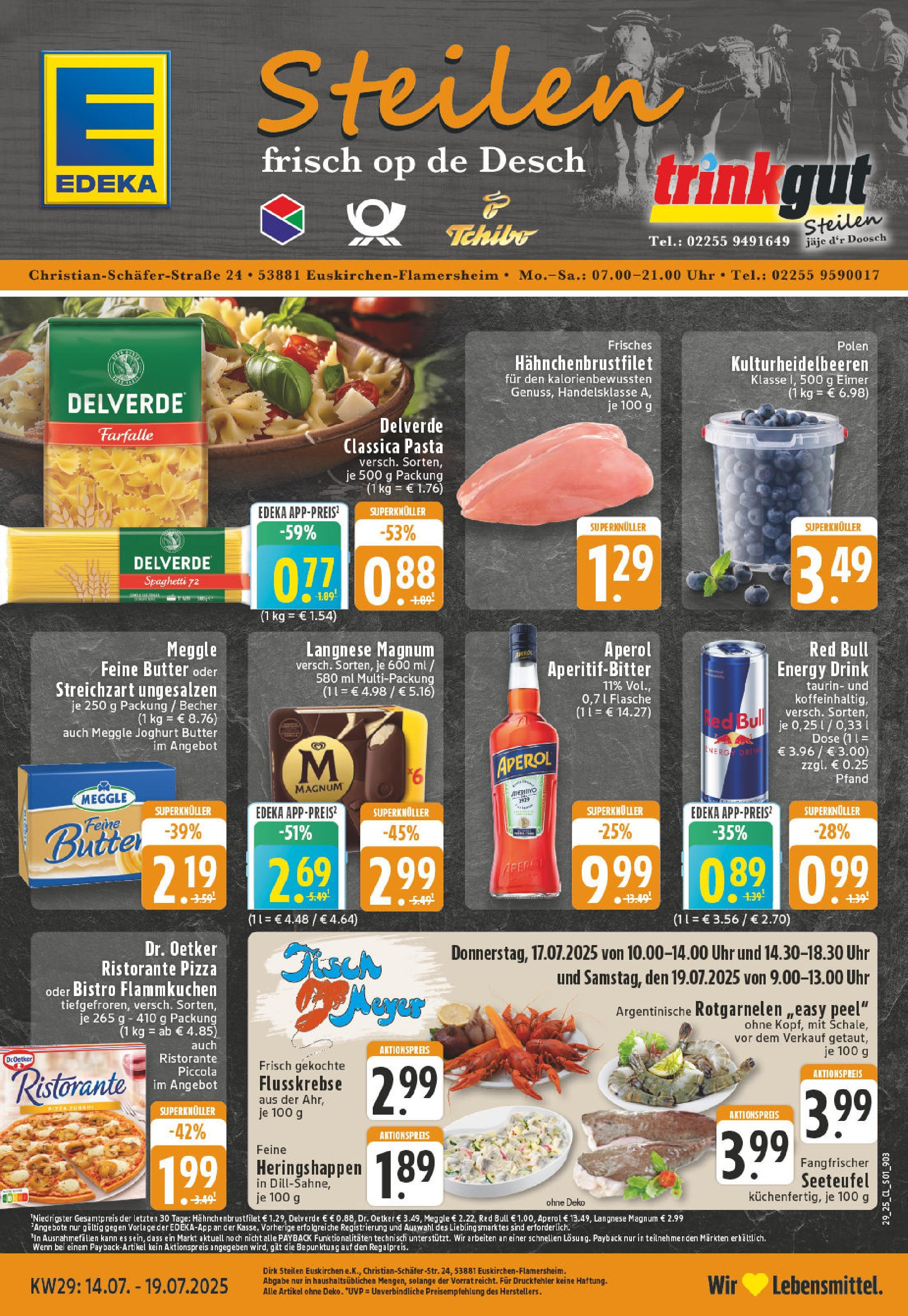 Edeka prospekt Euskirchen	 (ab 13.07.2025) » Angebote Online | Seite: 1 | Produkte: Energy, Joghurt, Tisch, Pasta