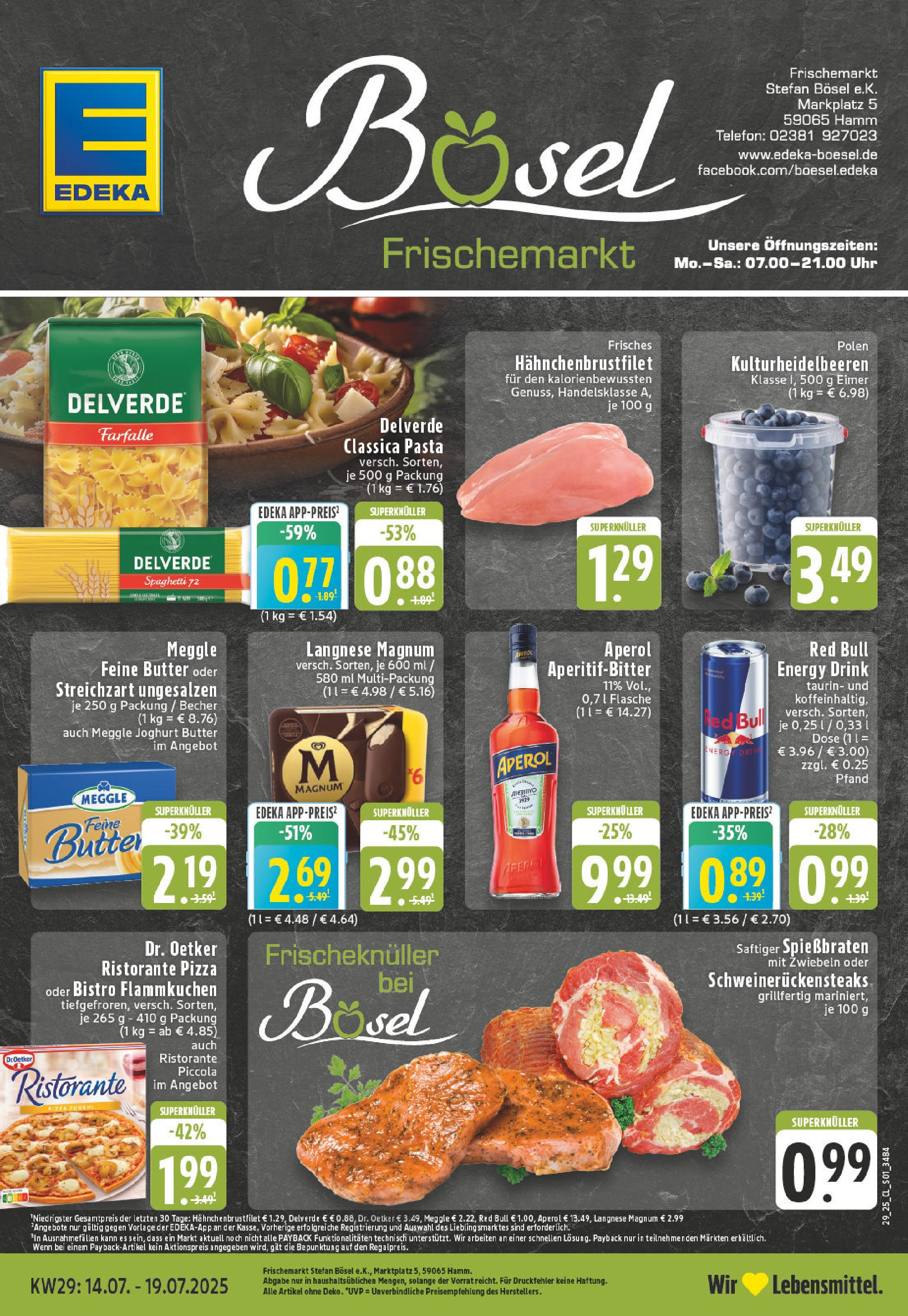 Edeka prospekt Hamm	 (ab 13.07.2025) » Angebote Online | Seite: 1 | Produkte: Red bull, Joghurt, Pizza, Aperol