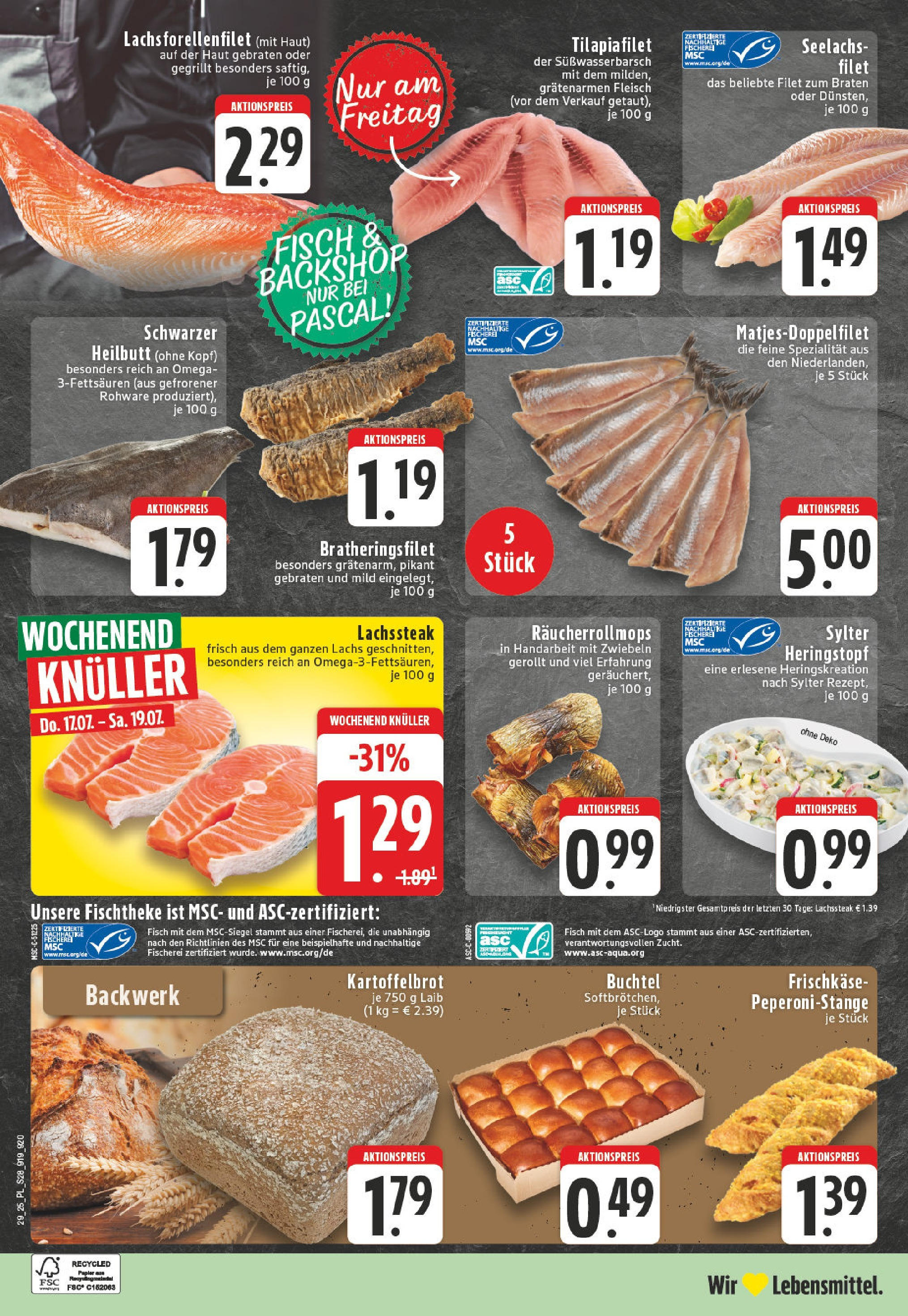Edeka prospekt Xanten	 (ab 13.07.2025) » Angebote Online | Seite: 28 | Produkte: Fisch, Steak, Fleisch, Frischkase