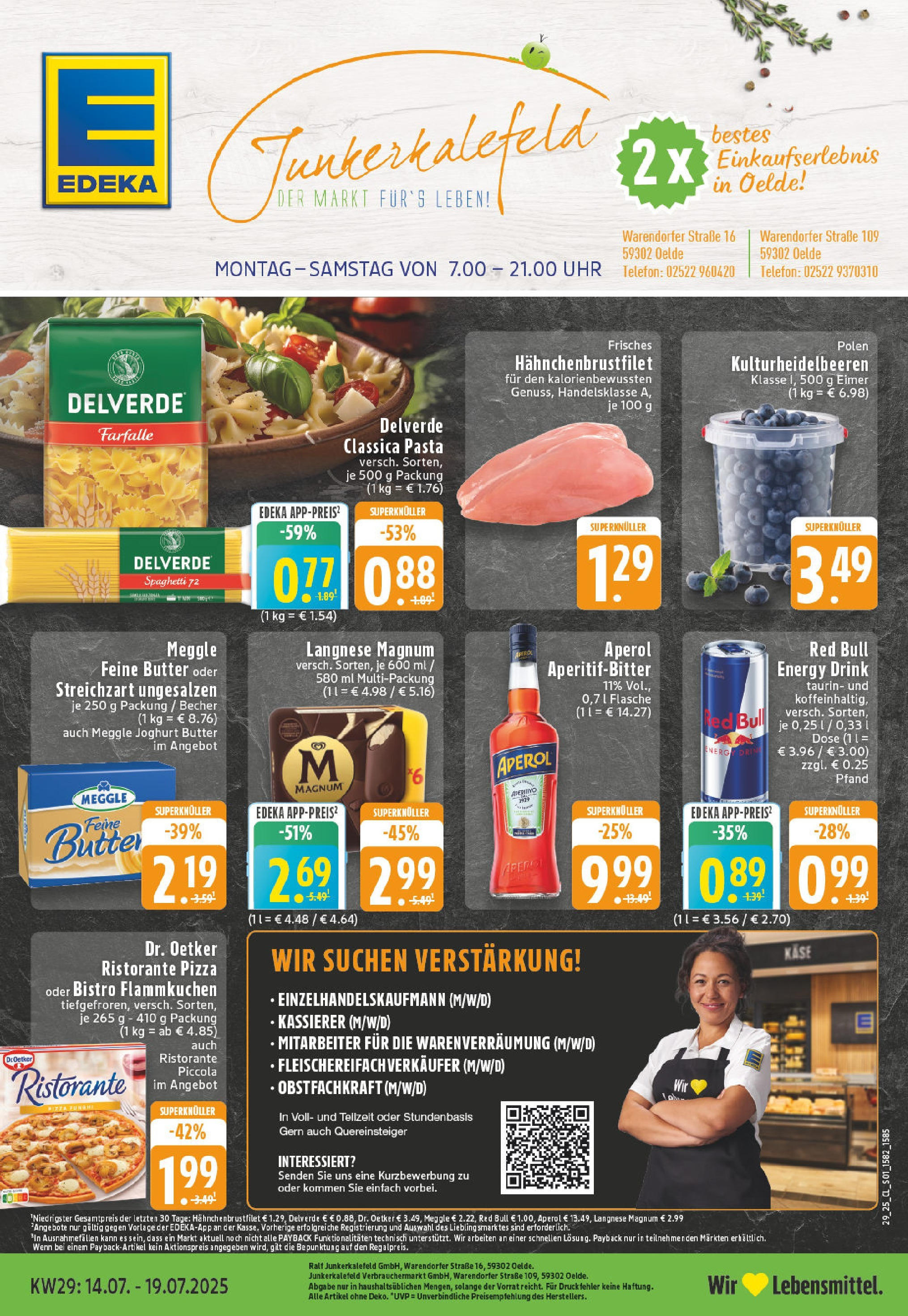 Edeka prospekt Oelde	 (ab 13.07.2025) » Angebote Online | Seite: 1 | Produkte: Käse, Pasta, Aperol, Uhr